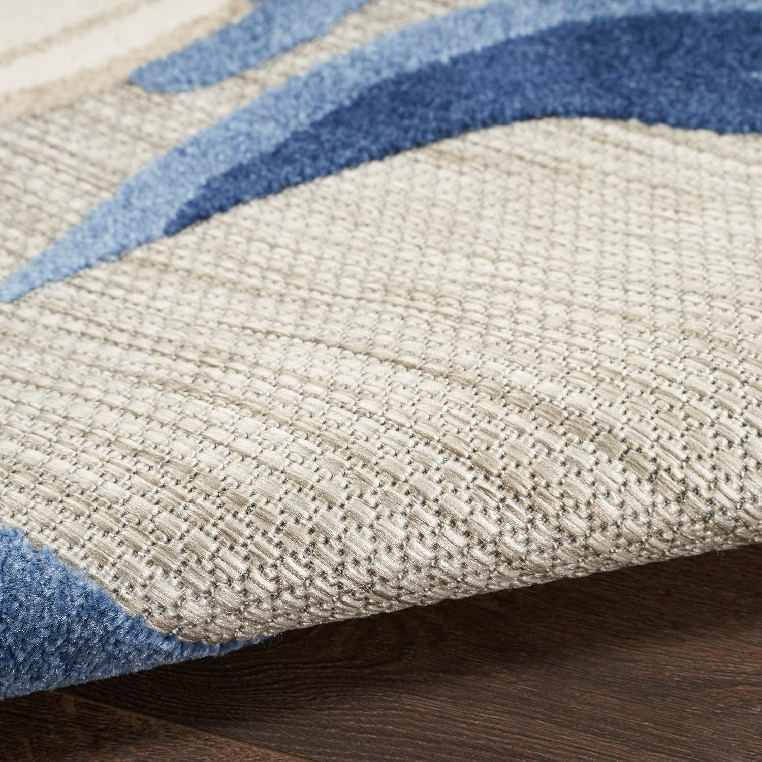 Home Aloha Blue Grey 2’3″ X 12′ Area Rug – Easy Clean, Non Shedding, Bed Room, L
