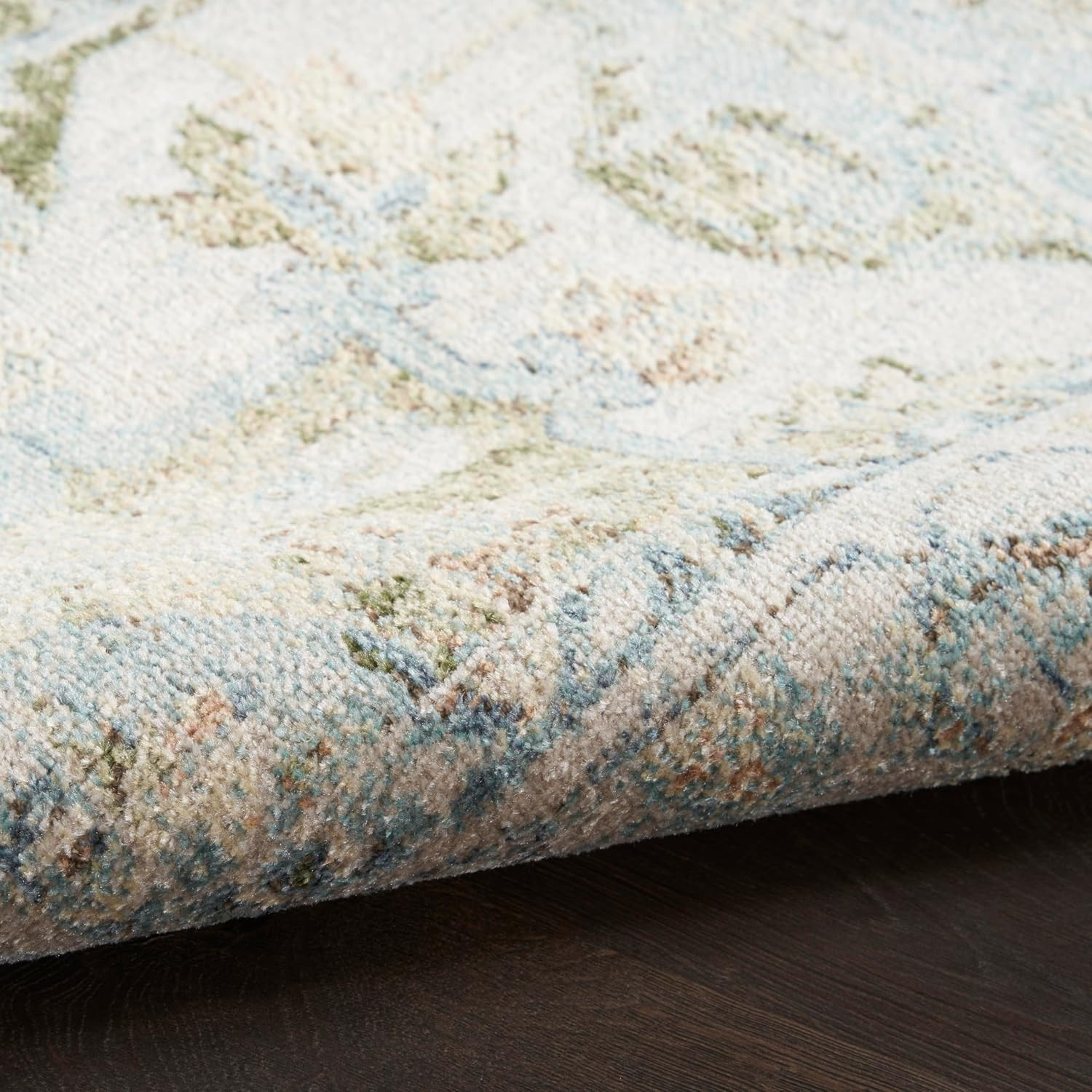 Home Astra Machine Washable Blue Green 9′ X 12′ Area Rug – Easy Clean, Non Shedd