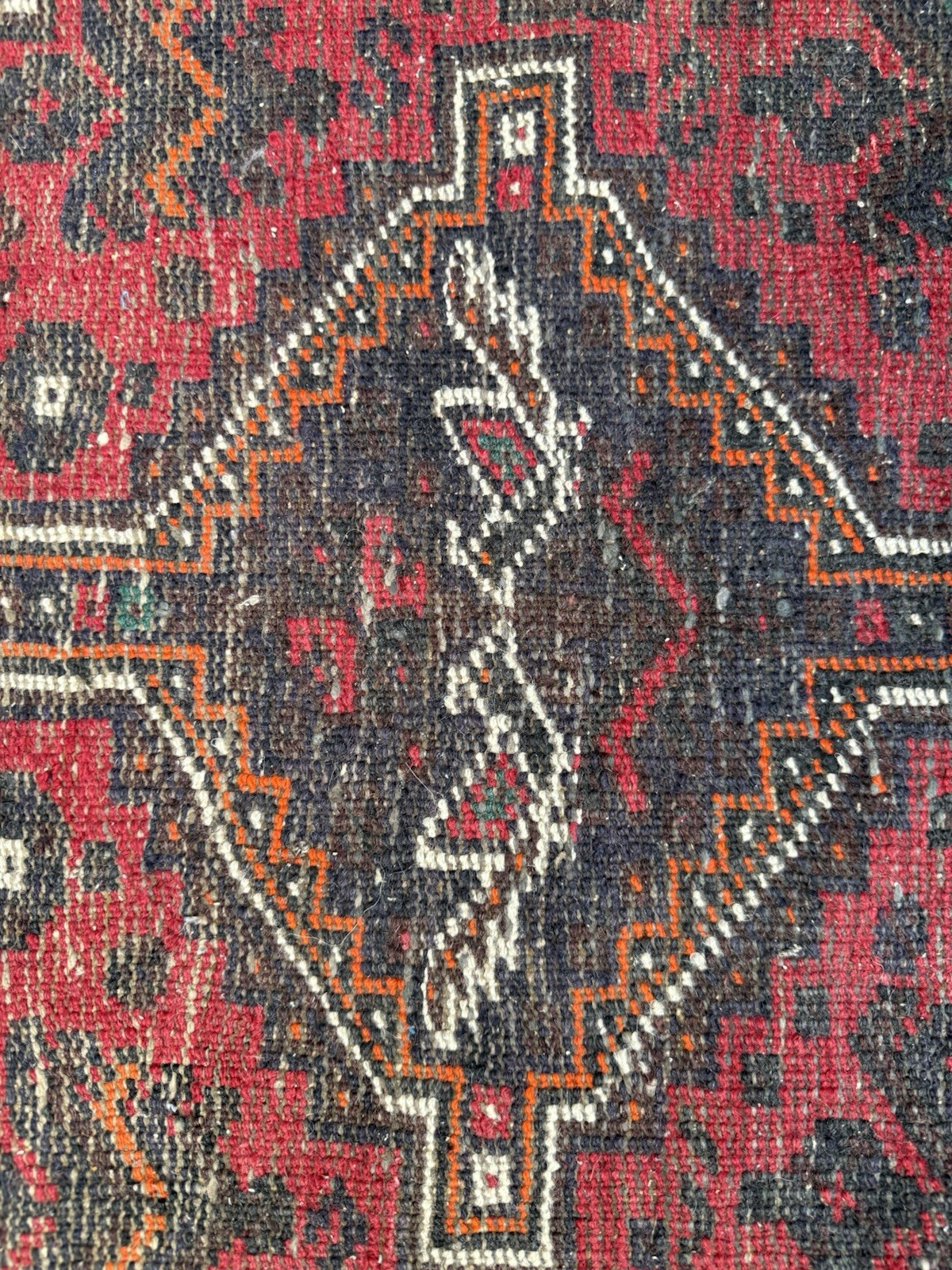 Vintage Baluchi Style Middle Eastern Hand-Knotted Wool Rug 3.5’ x 5’ VG+