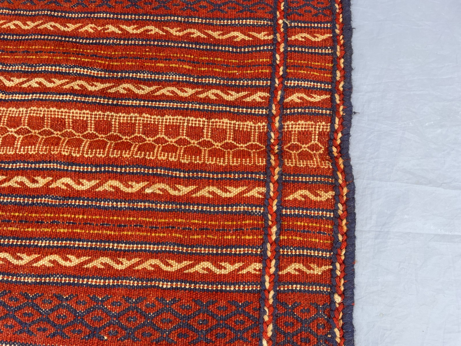 3’3 x 5 Ft One Of A Kind Tribal Flatweave Kilim Rug – Rustic Striped Geometric