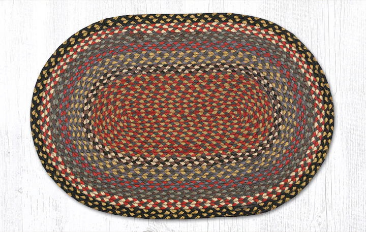 Earth Rugs C-43 Burgundy Blue Gray Oval Braided Rug 20″ x 30″