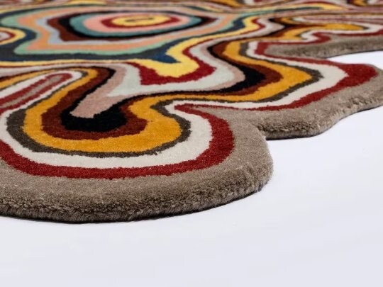 Hand-Tufted Multicolor 100% Wool Area Rug – Amorphous Indian Design | 6×9 ft |