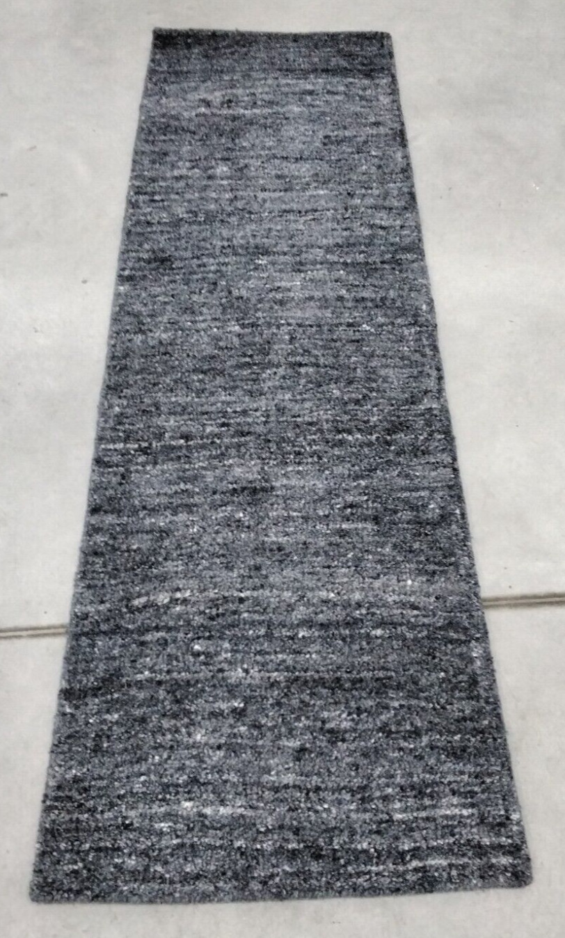 BLACK / GREY 2′-3″ X 8′ Back Stain Rug, Reduced Price 1172737769 HIM413Z-28
