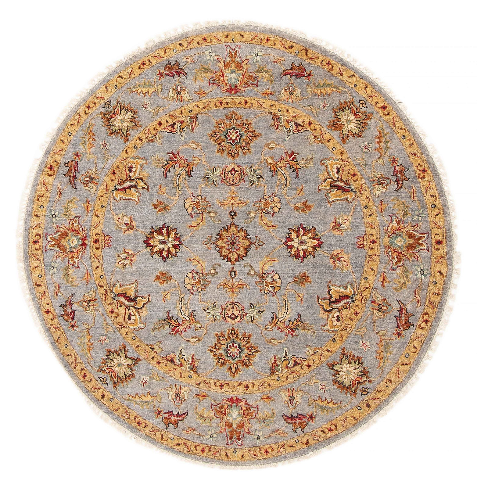 Vintage Hand-Knotted Area Rug 3’11” x 3’11” Traditional Oriental Wool Carpet