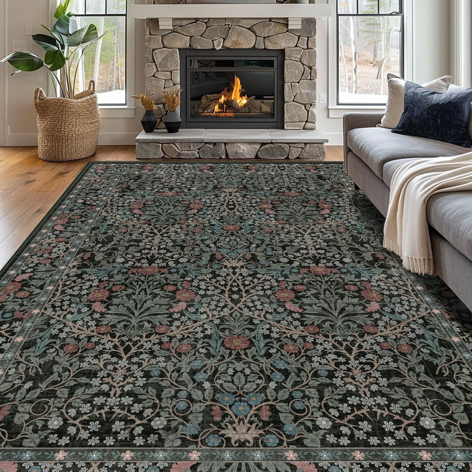 Ruggables Washable Rugs 8×10 Area Rugs for Living Room Washable Vintage Boho …