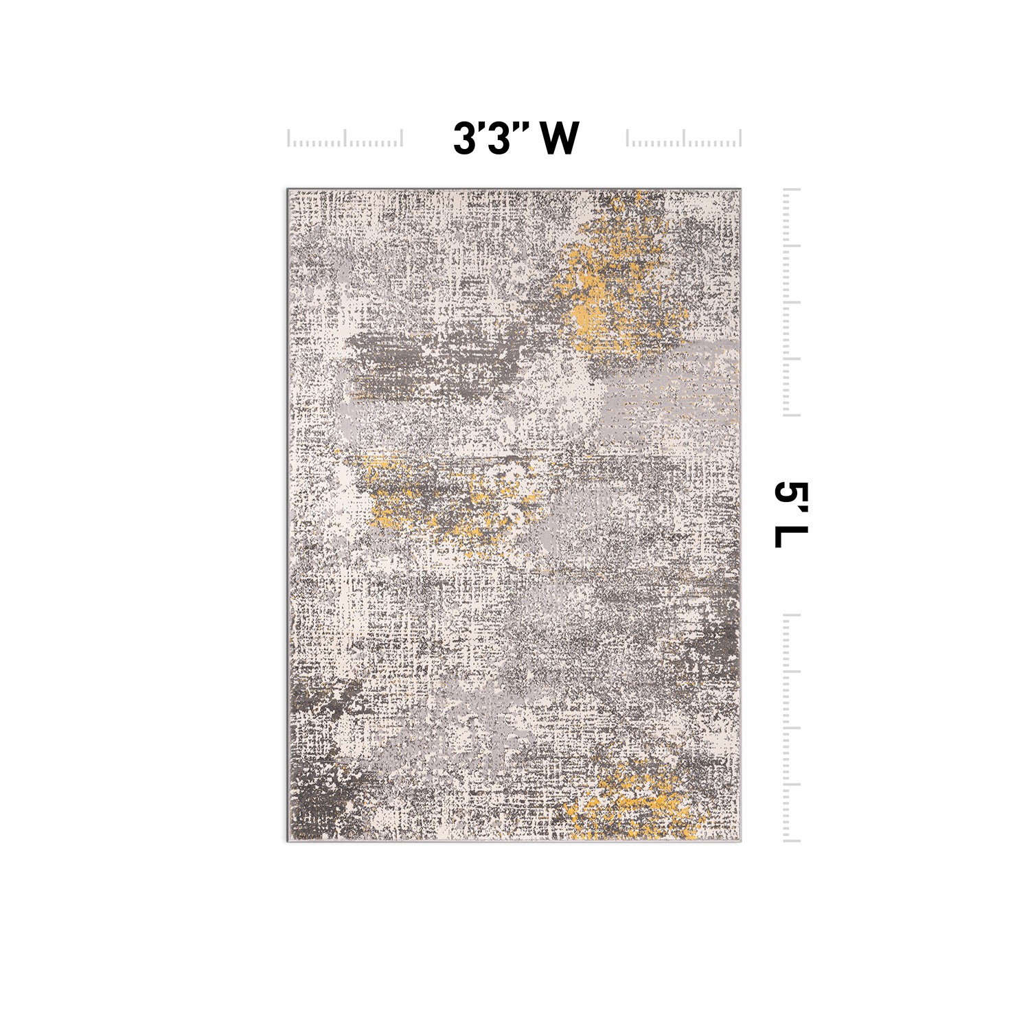 Rugshop Area Rugs Prague Distressed Abstract Jute Rug Bedroom Carpet 3×5 Rugs