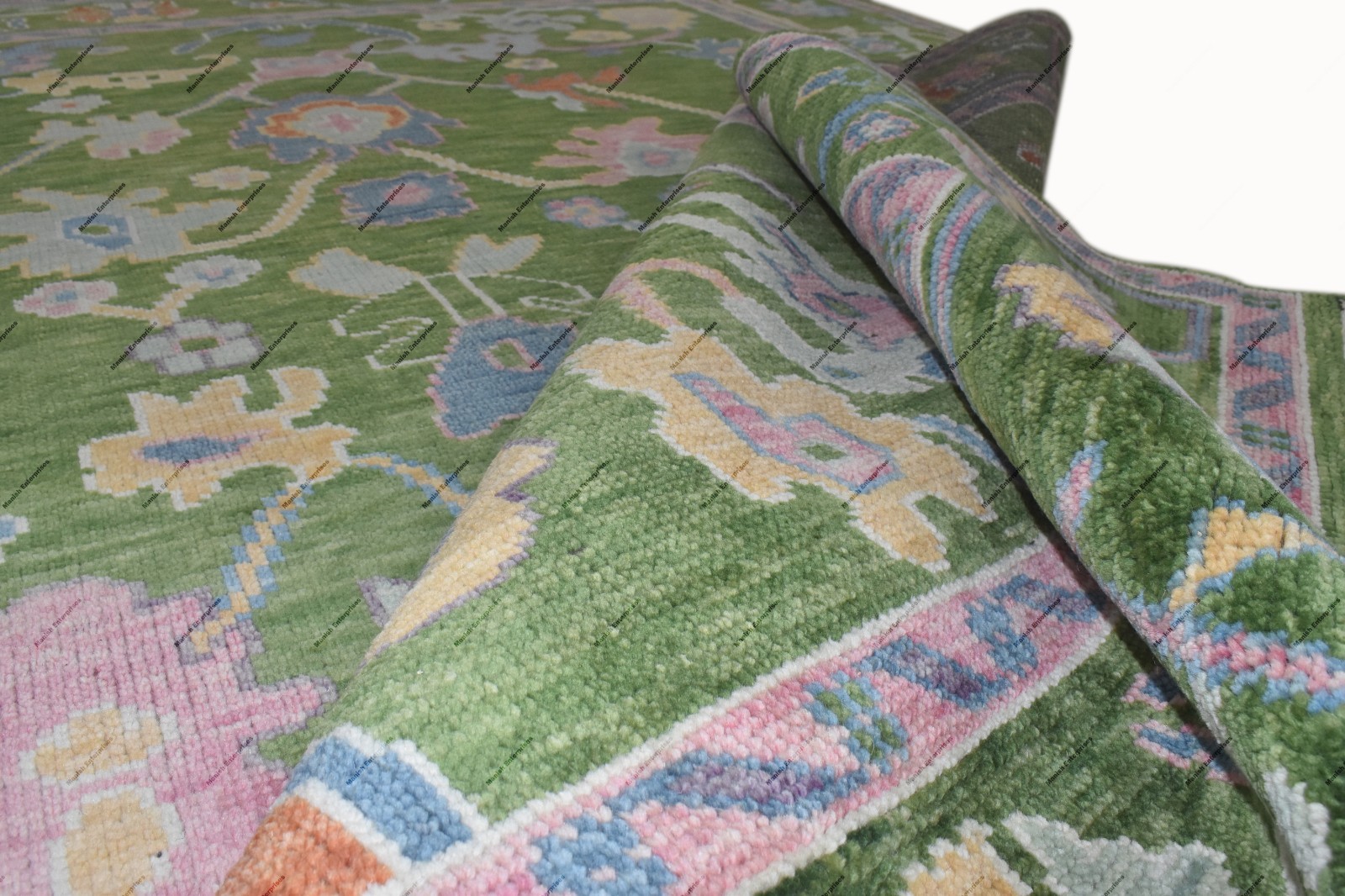 Olive Green Wool rugs modern design Oushak rug Handmade living beroom area rug