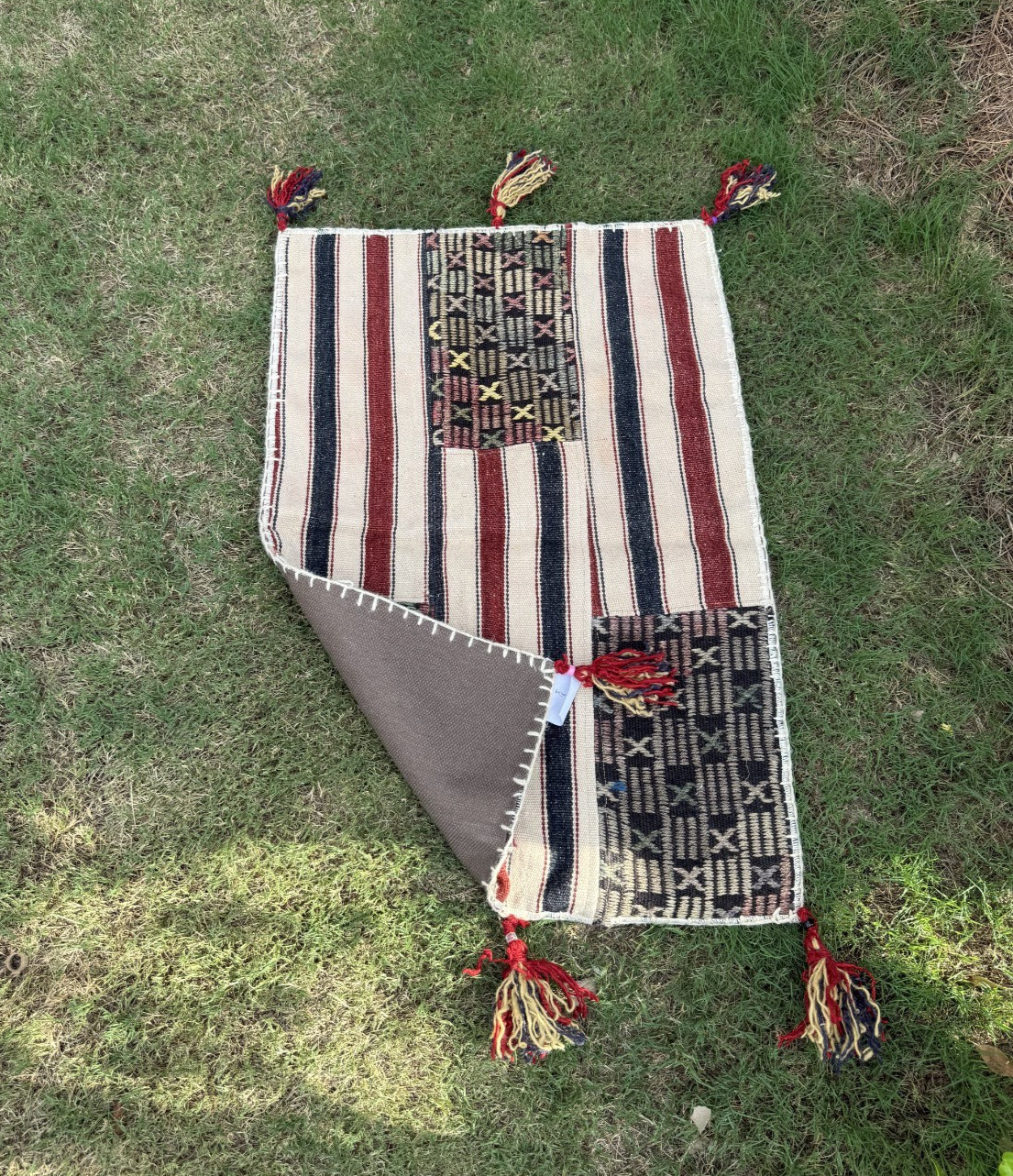 Rustic Cabin Style Anatolian Patchwork Kilim Rug – Boho Farmhouse Cabin Decor