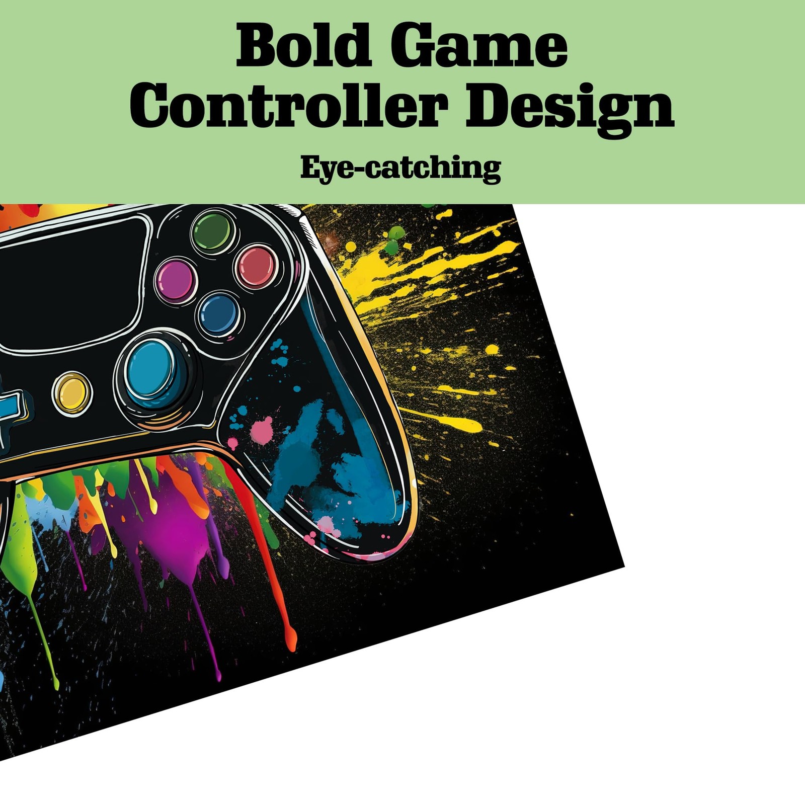 3×5 Ft Cool Gaming Rug NonSlip Video Game Controller Print Bedroom Carpet
