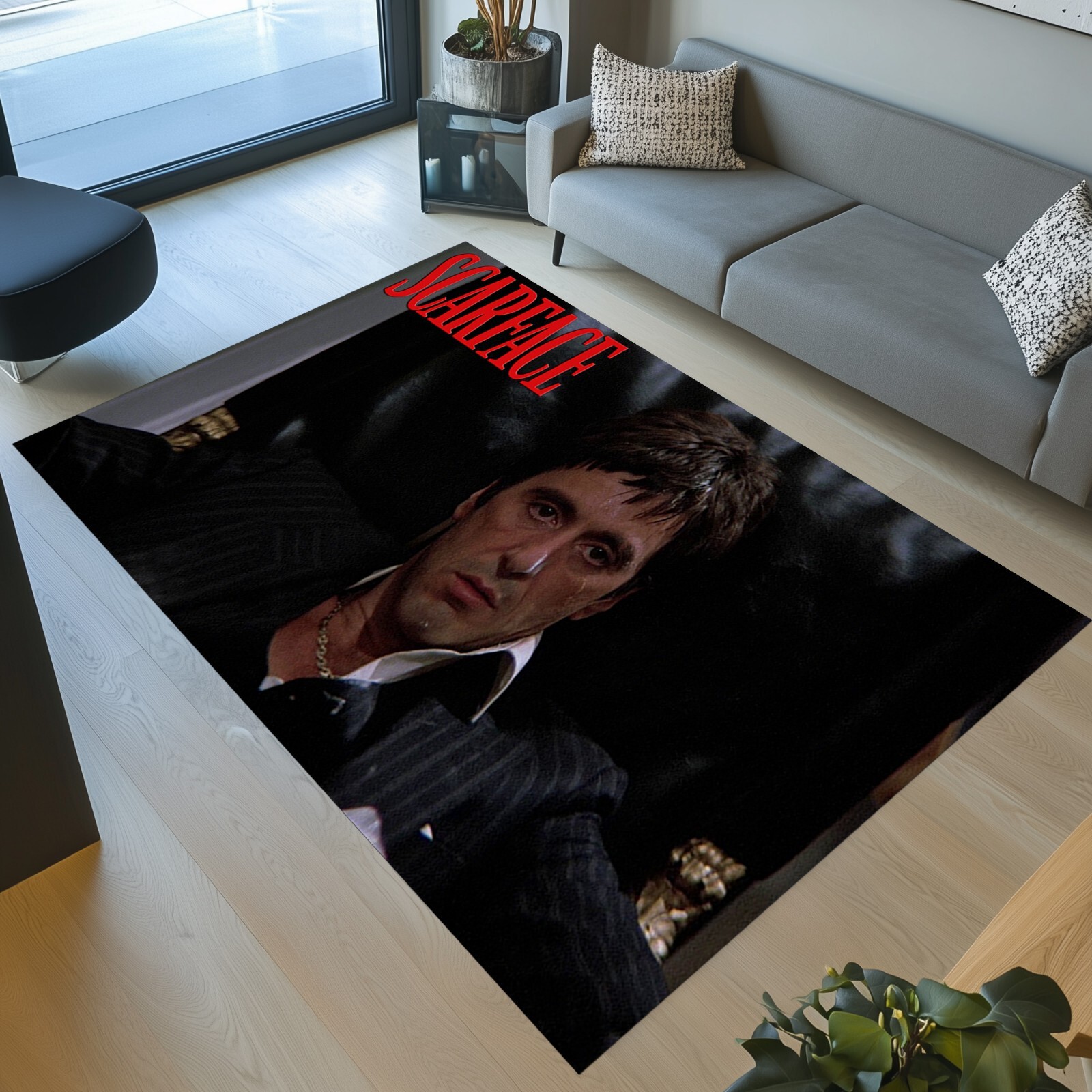 Scarface Rug, Scarface Art Rug,Scarface Themed Rug,Scarface Design Rug,Fan Rug