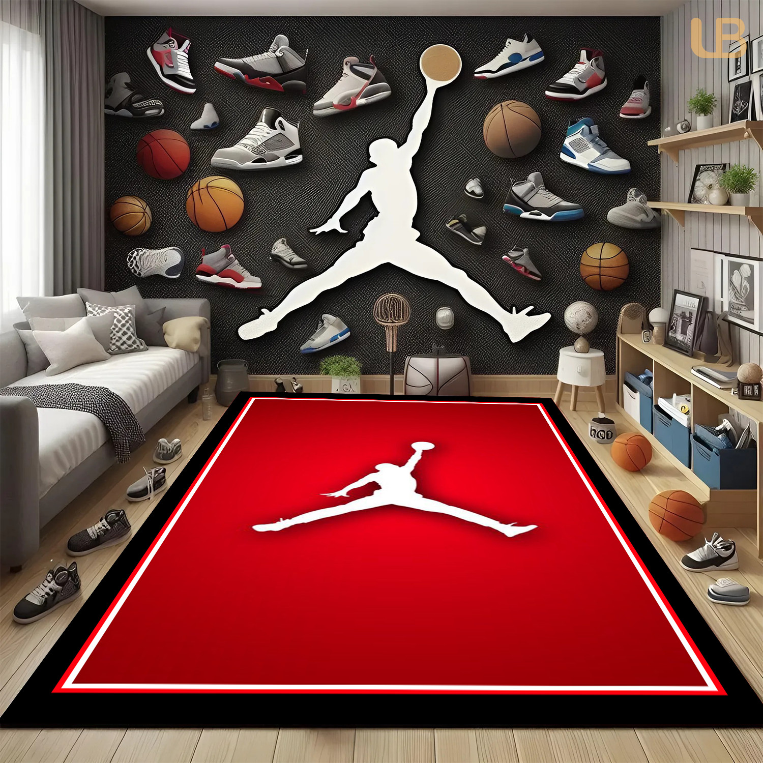Astra Flight Streetwear Sneaker Carpet – Modern Jump Gaming Room Decor
