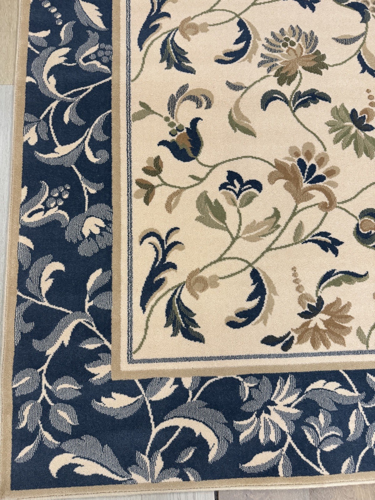 Karastan Veranda Coll. Mariposa-Blue 5’2×7’10 100% Wool area rug ::NEW::