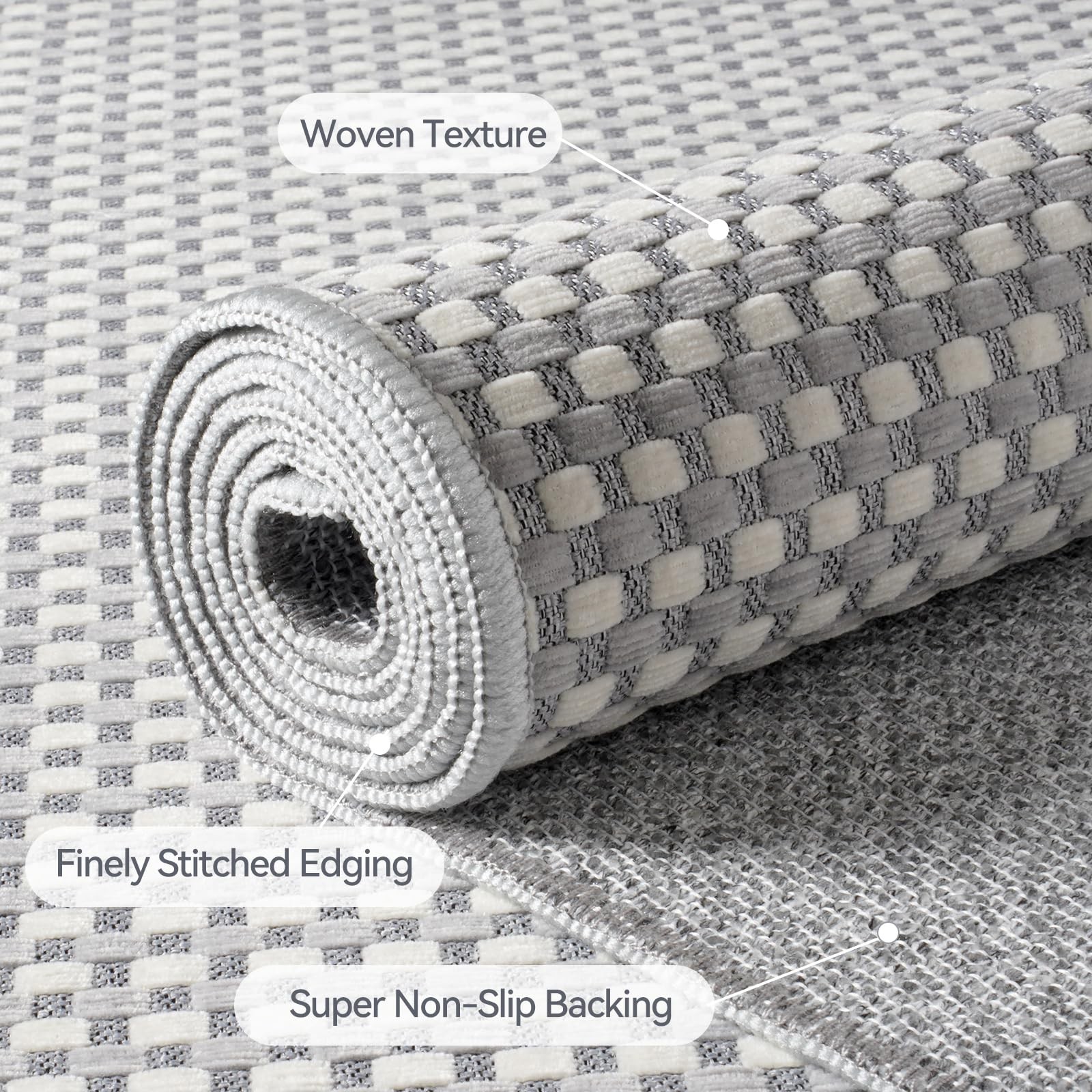 Gray 2×3 Ft 24×36 Inch Indoor Entryway Rug Non Slip Washable Area Door Mat
