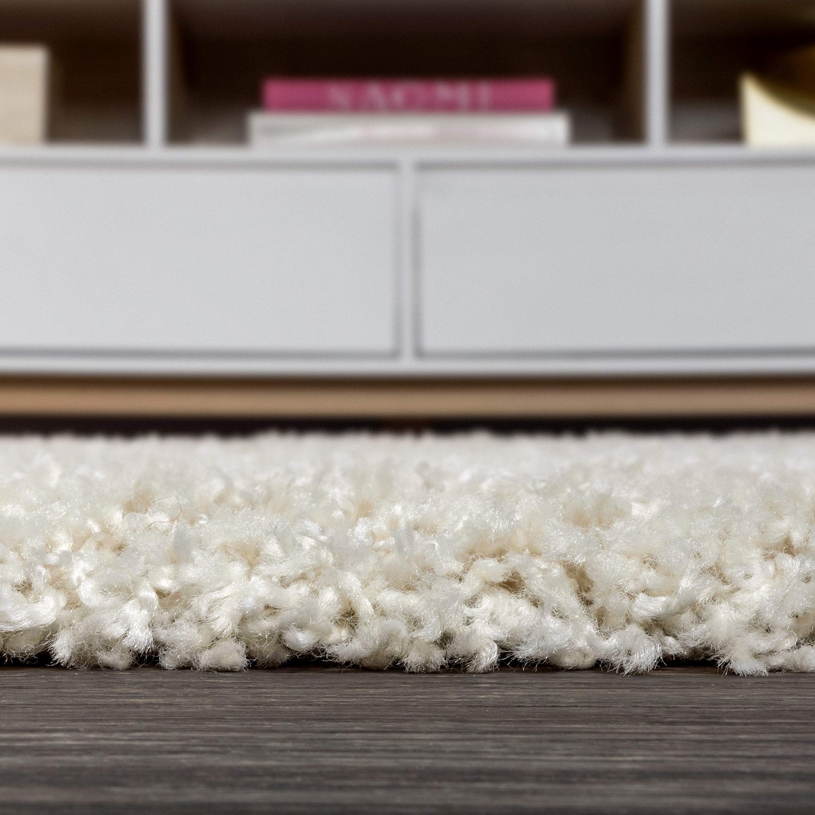 Mercer Shag Plush Tassel Cream Runner Rug, 2×8, Contemporary, Modern, Easy-Cl…