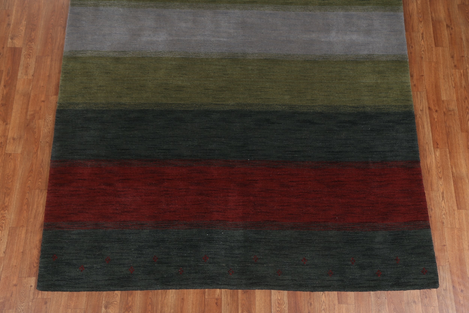 Thick-Plush Striped Gabbeh Oriental 7’x10′ Area Rug Hand-knotted Modern Carpet