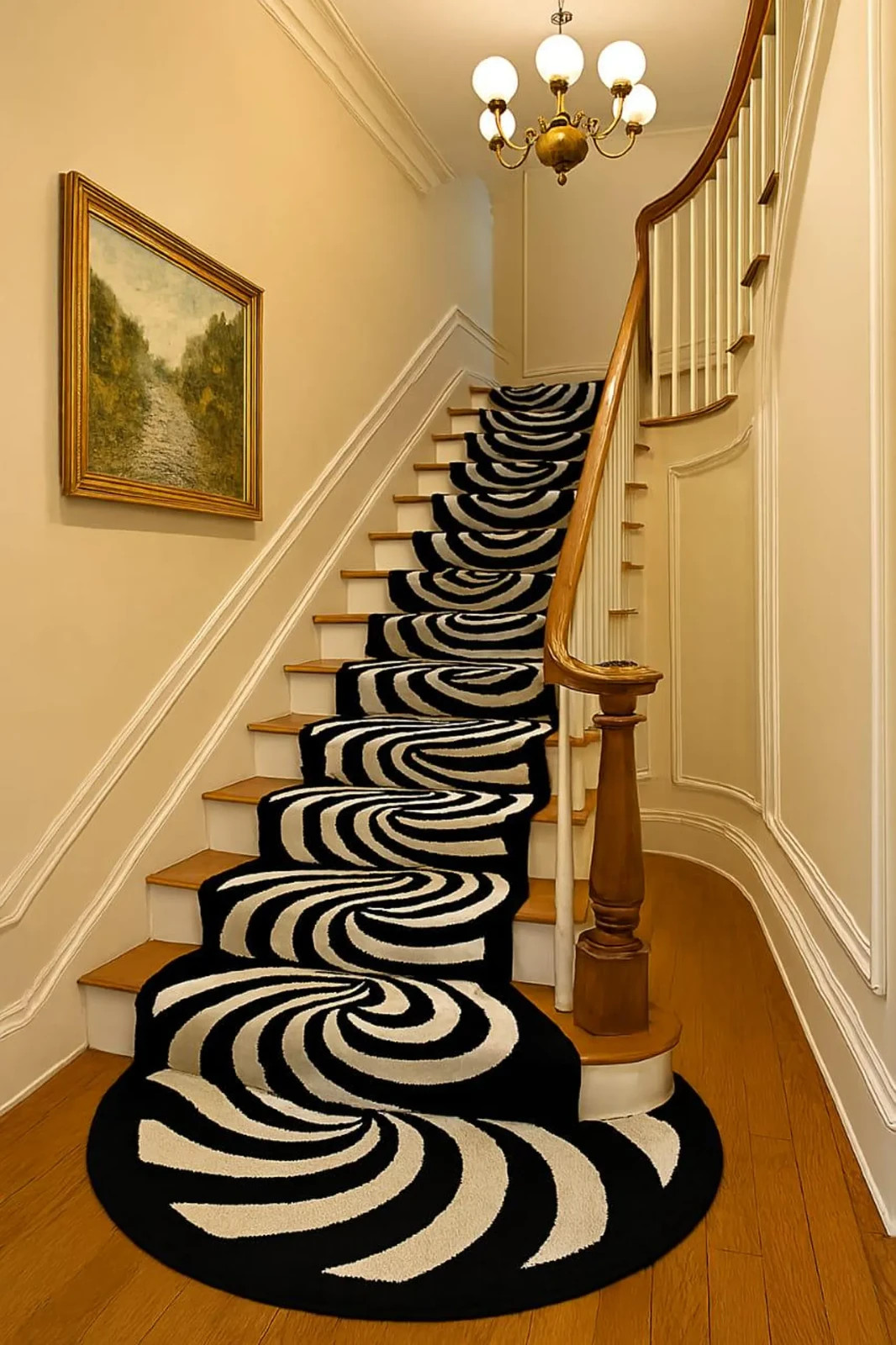 Hand Tufted Stair Runner Rug, Luxury Wool Carpet for Grand Staircase