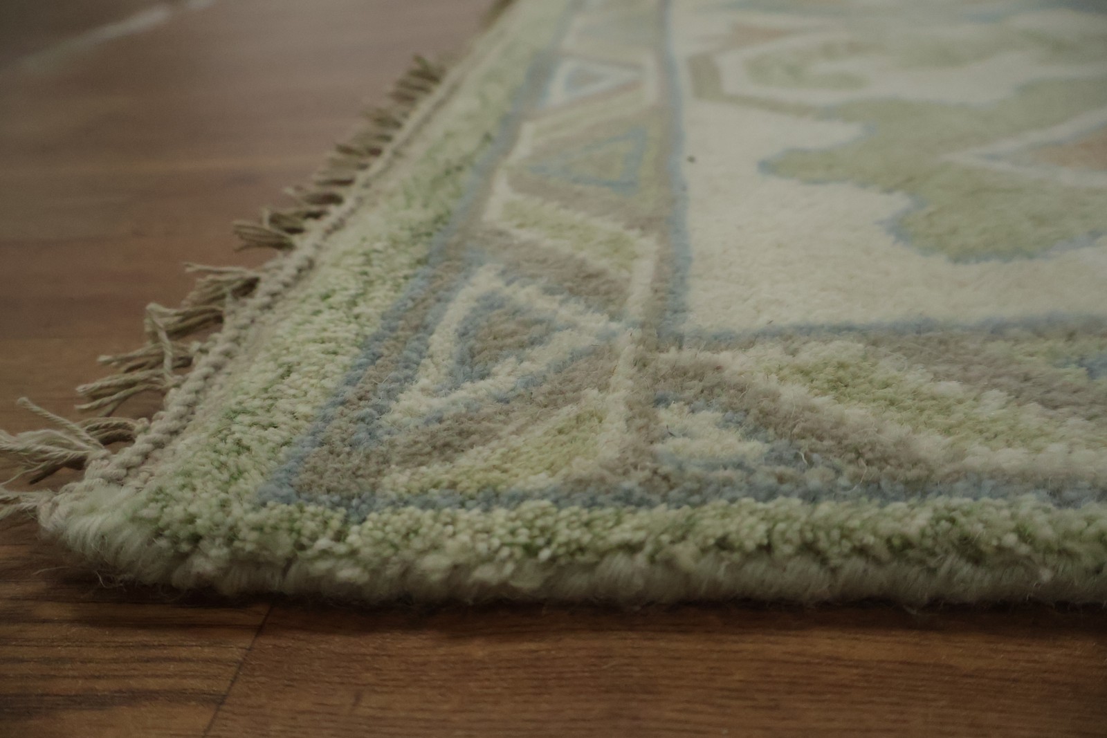 Green Traditional Oushak Area Rug 9×12 Ft Floral Handmade Oriental Wool Carpet