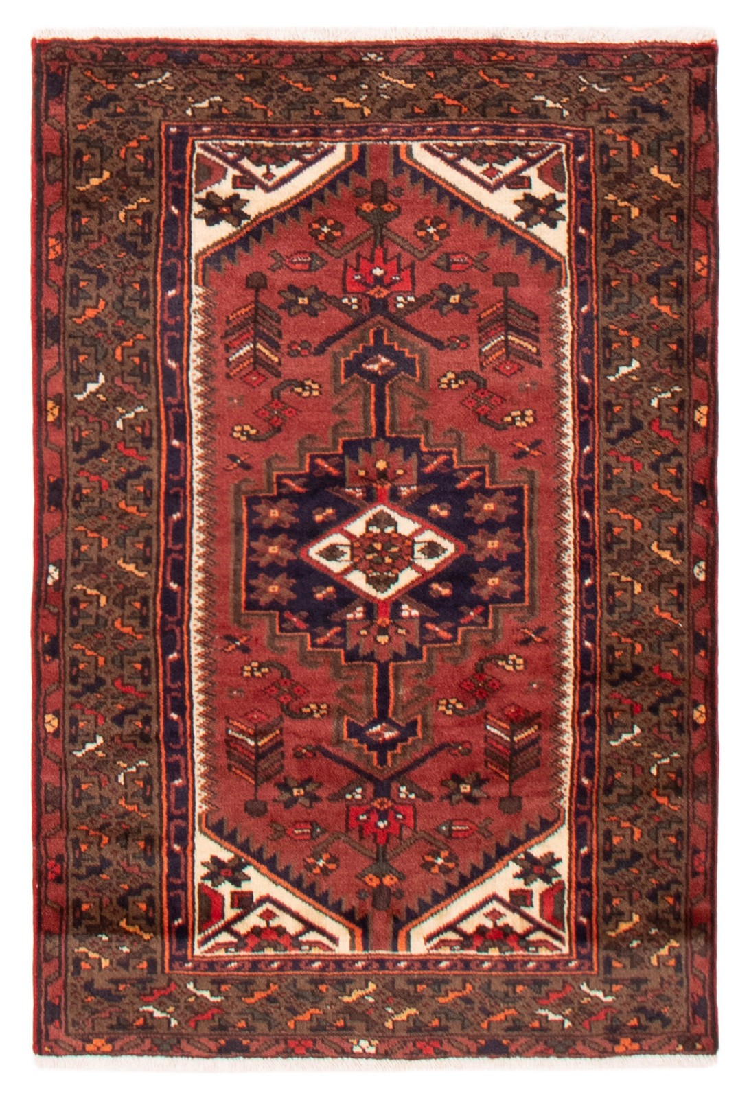 Vintage Hand-Knotted Area Rug 3’2″ x 4’7″ Traditional Oriental Wool Carpet