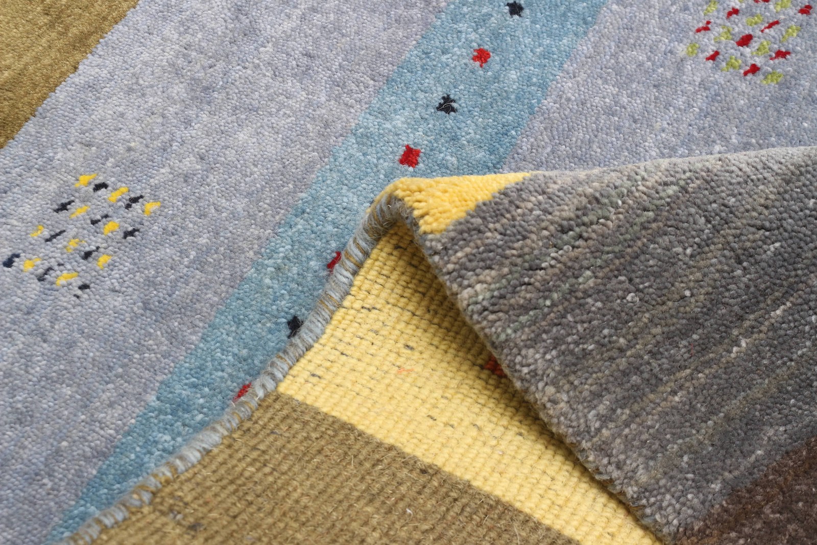 Traditional Hand loomed Area Rug 3’1″ x 4’9″ Light Denim Blue Oriental Carpet