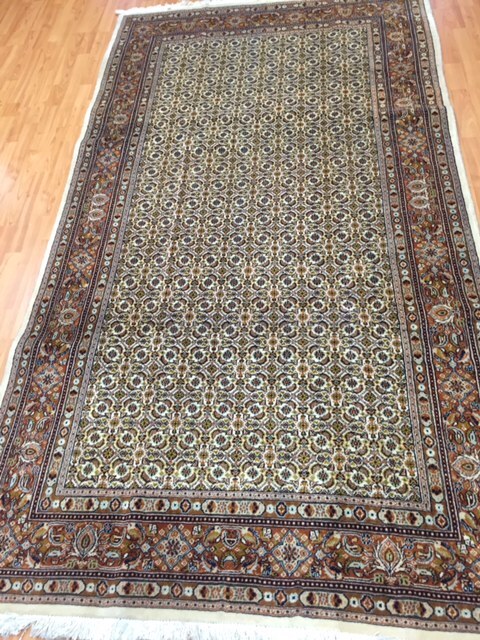 4’10” x 8’7″ New Afghani Fish Design Oriental Rug – Hand Made – Wool & Silk
