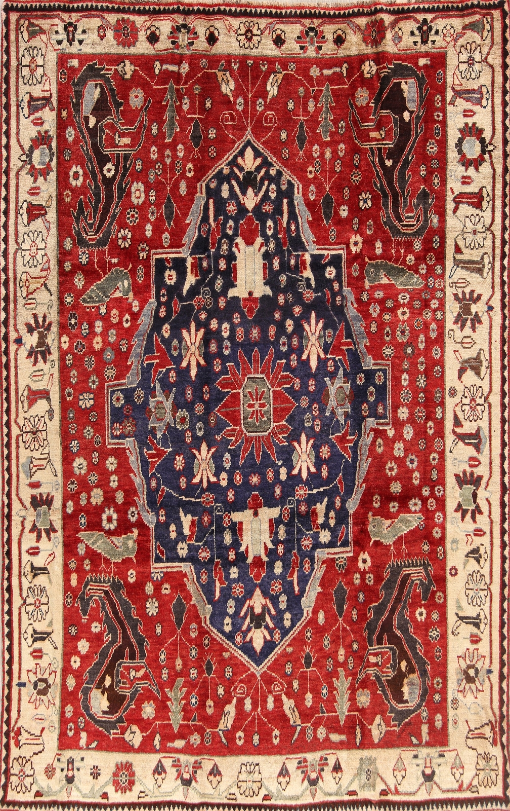 Antique Vegetable Dye Tribal Traditional Hand-made Dining Room Area Rug 6×10