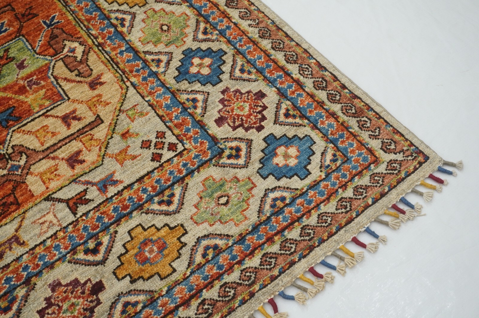 8 x 10 ft Gray Ersari Afghan Hand Knotted Veg dyes Wool Tribal Area Rug