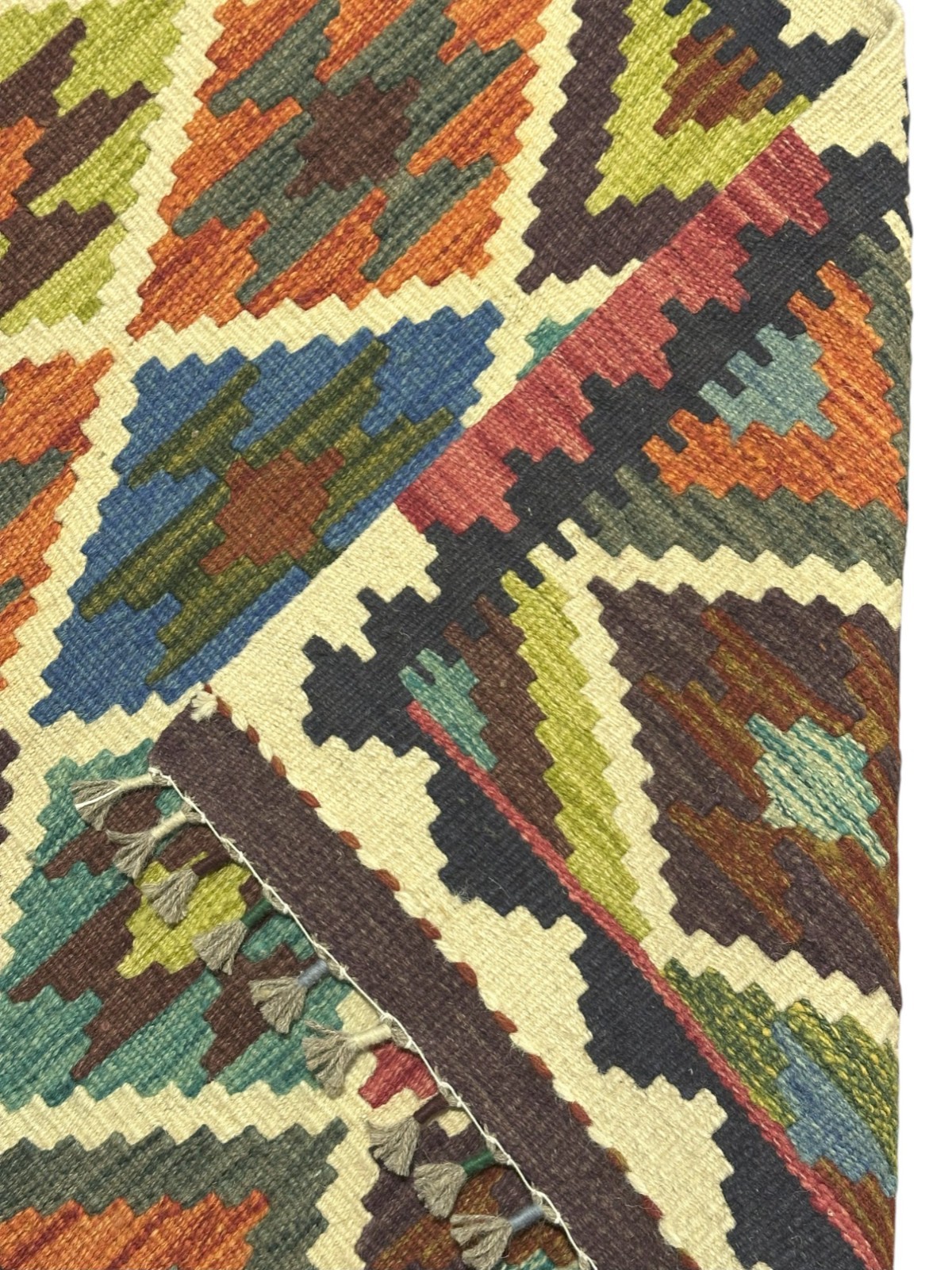 Hand-Woven Afghani Kilim Wool Rug 2’3″ x 6’7″