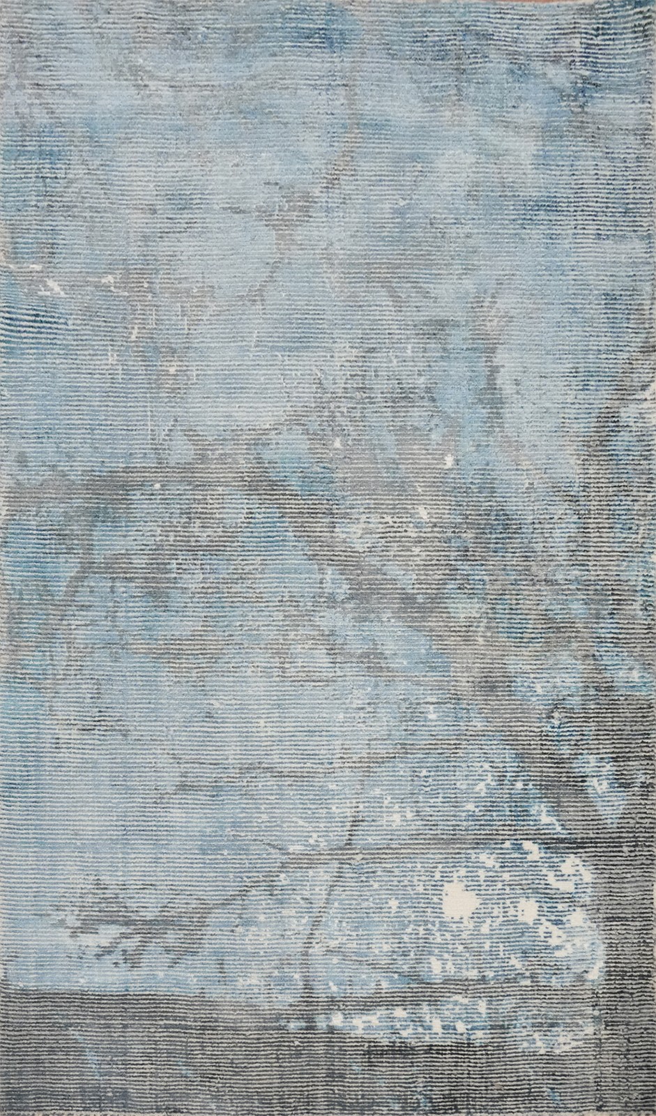 Blue Abstract Accent Rug 3×5 Hand-knotted Modern Style Oriental Carpet