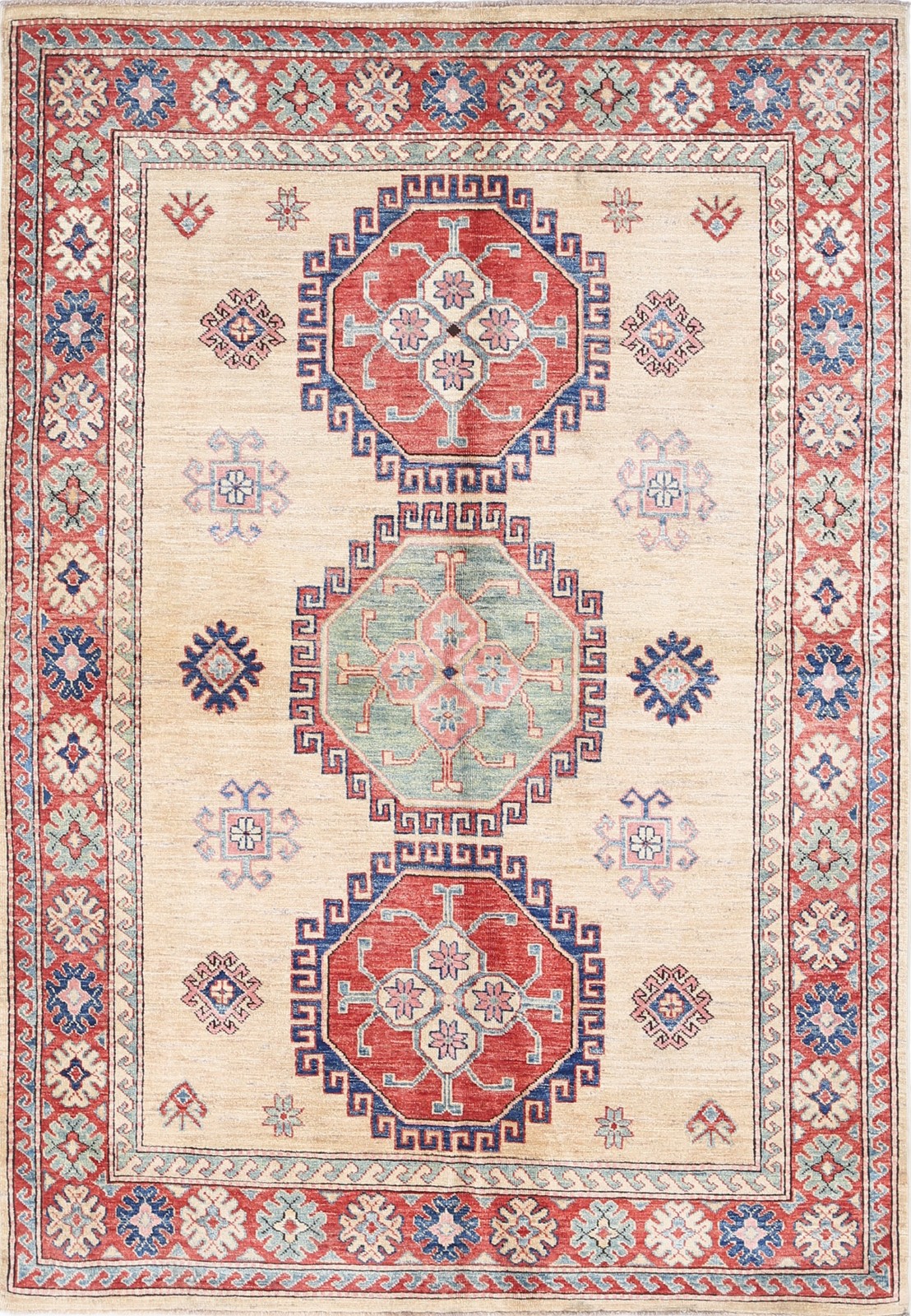 4.8×7 ft Wool Handknotted Turkish Area Rug for Living Room and Bedroom Decor