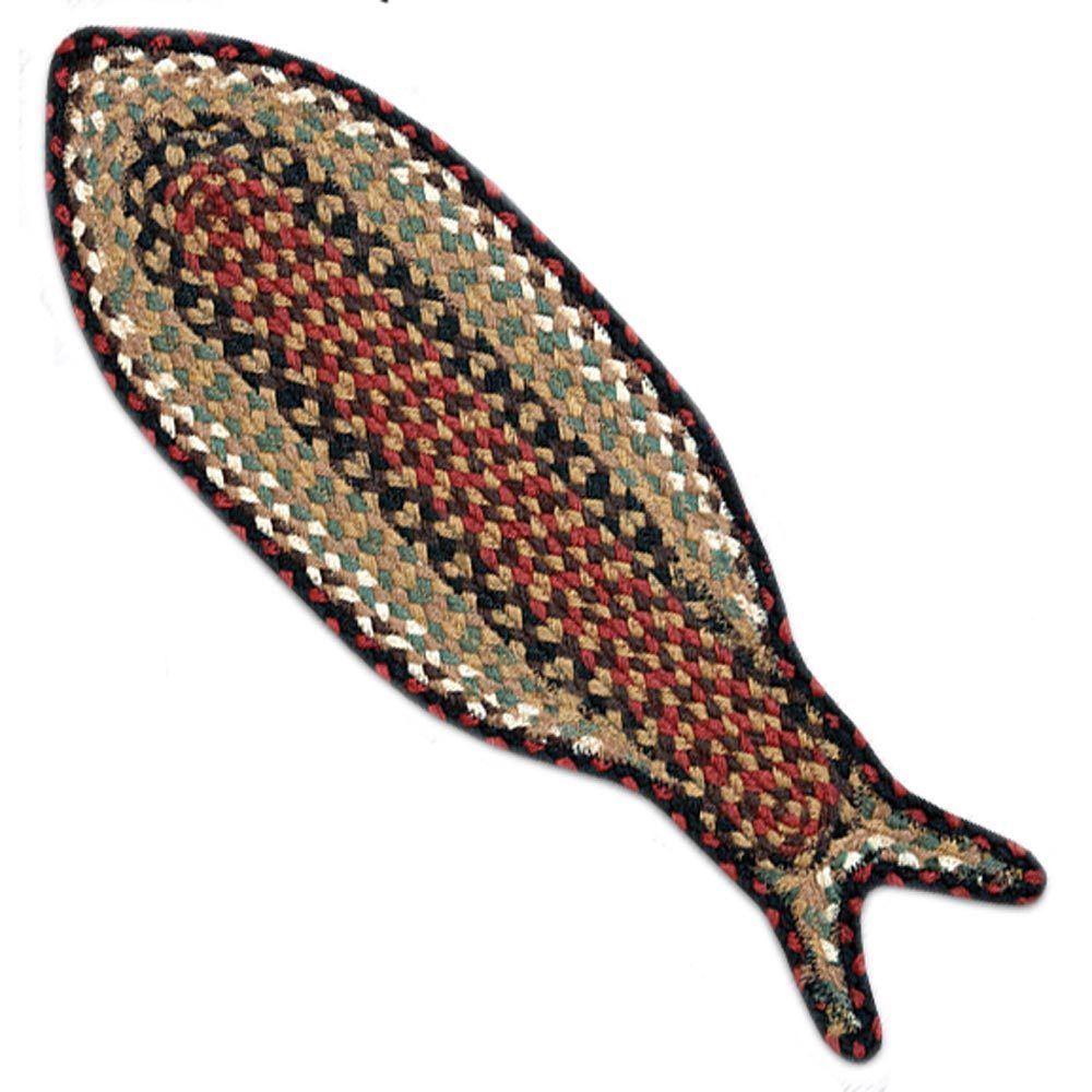 Fish 100% Natural Jute Braided Rug – Capitol Earth Rugs 9″x26″ FC-RUG
