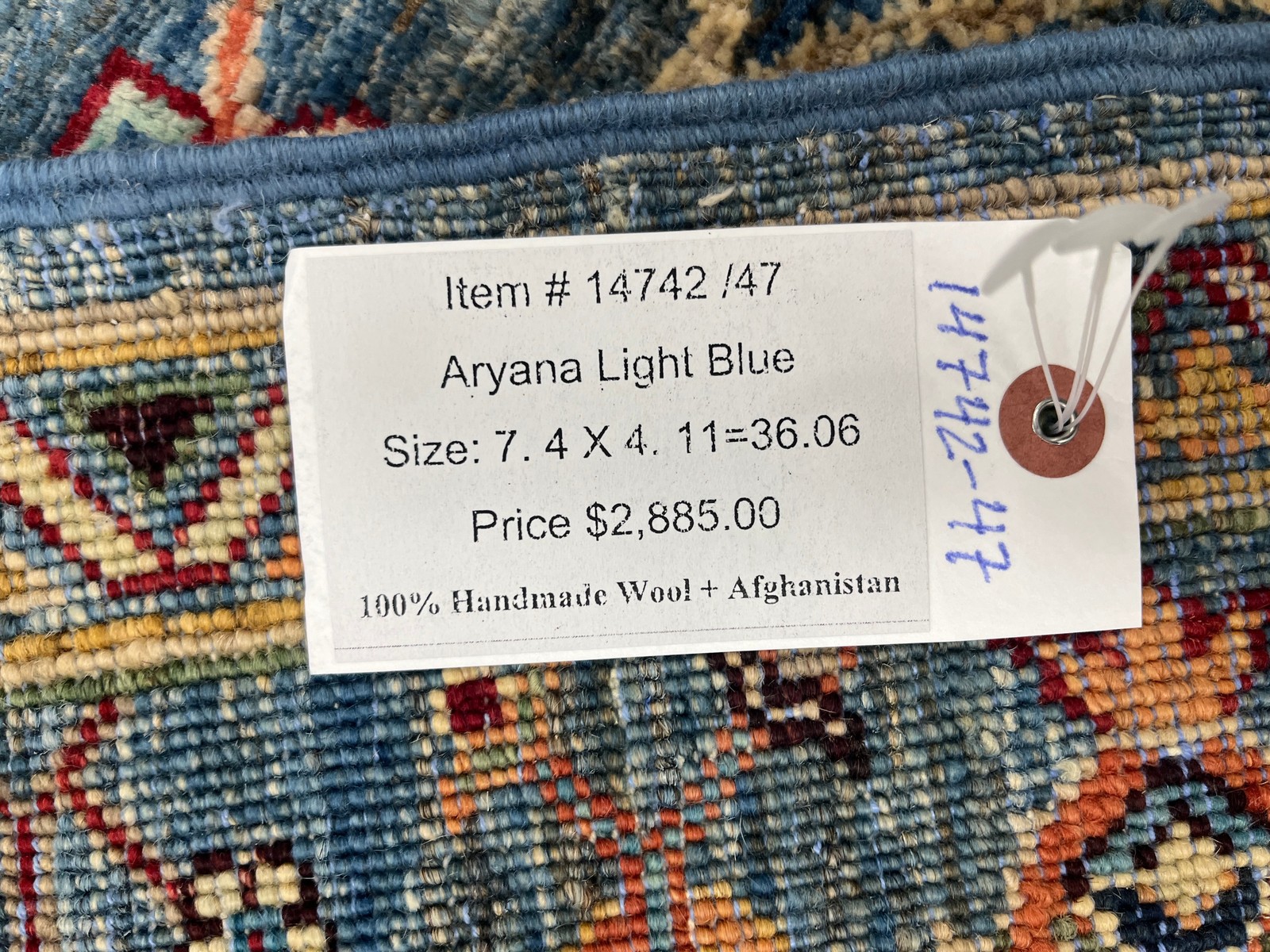 5X7 Light Blue Aryana Handmade Wool Rug # 14742