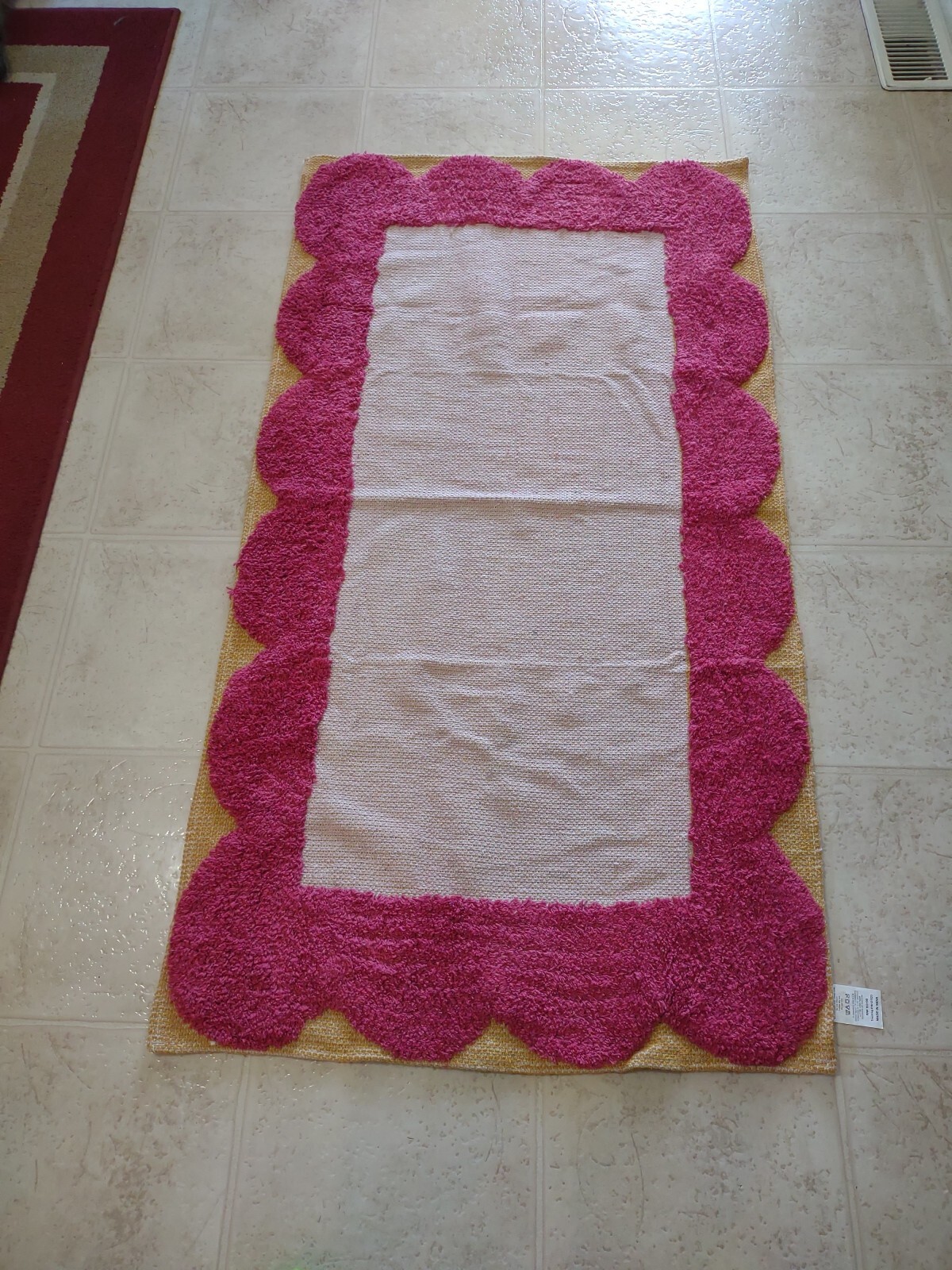 Cotton Printed Tufted Rug 53 1/2 By 28 1/2 Cotton Rug