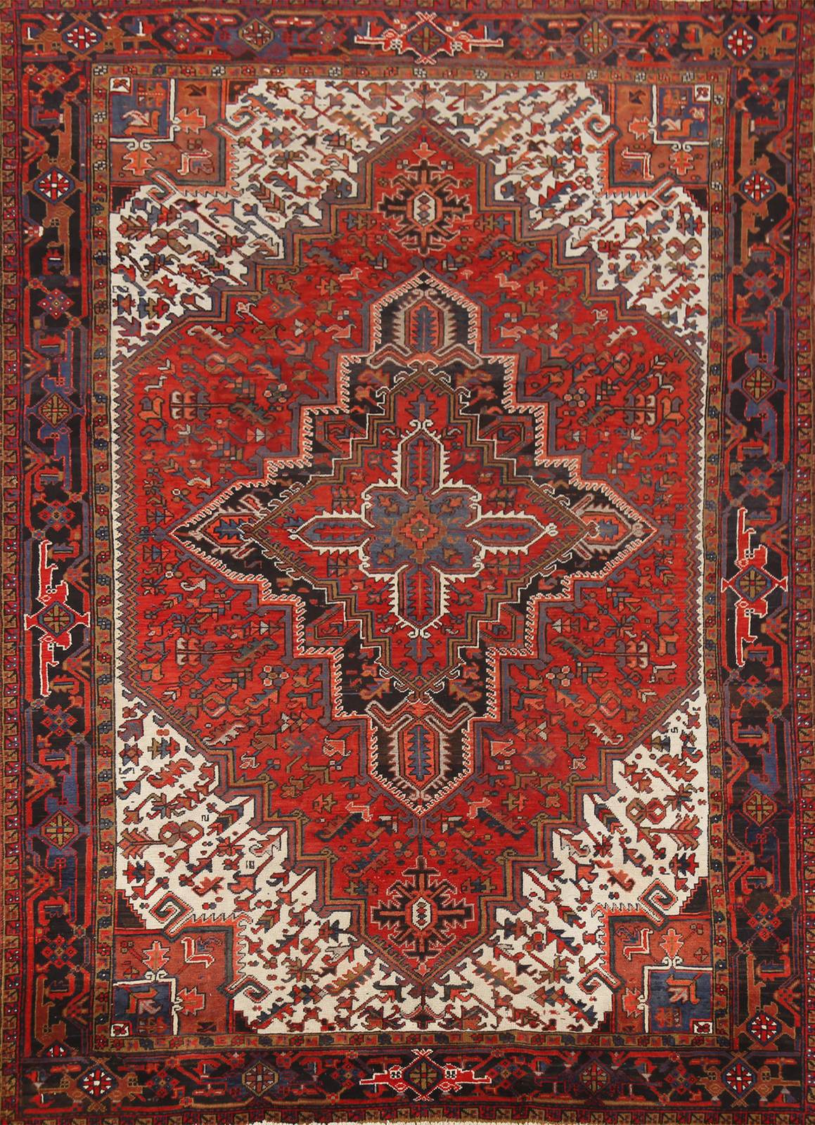 Traditional Vintage Hand-made Geometric Wool Heriiz Rug Area Tribal Carpet 8×11