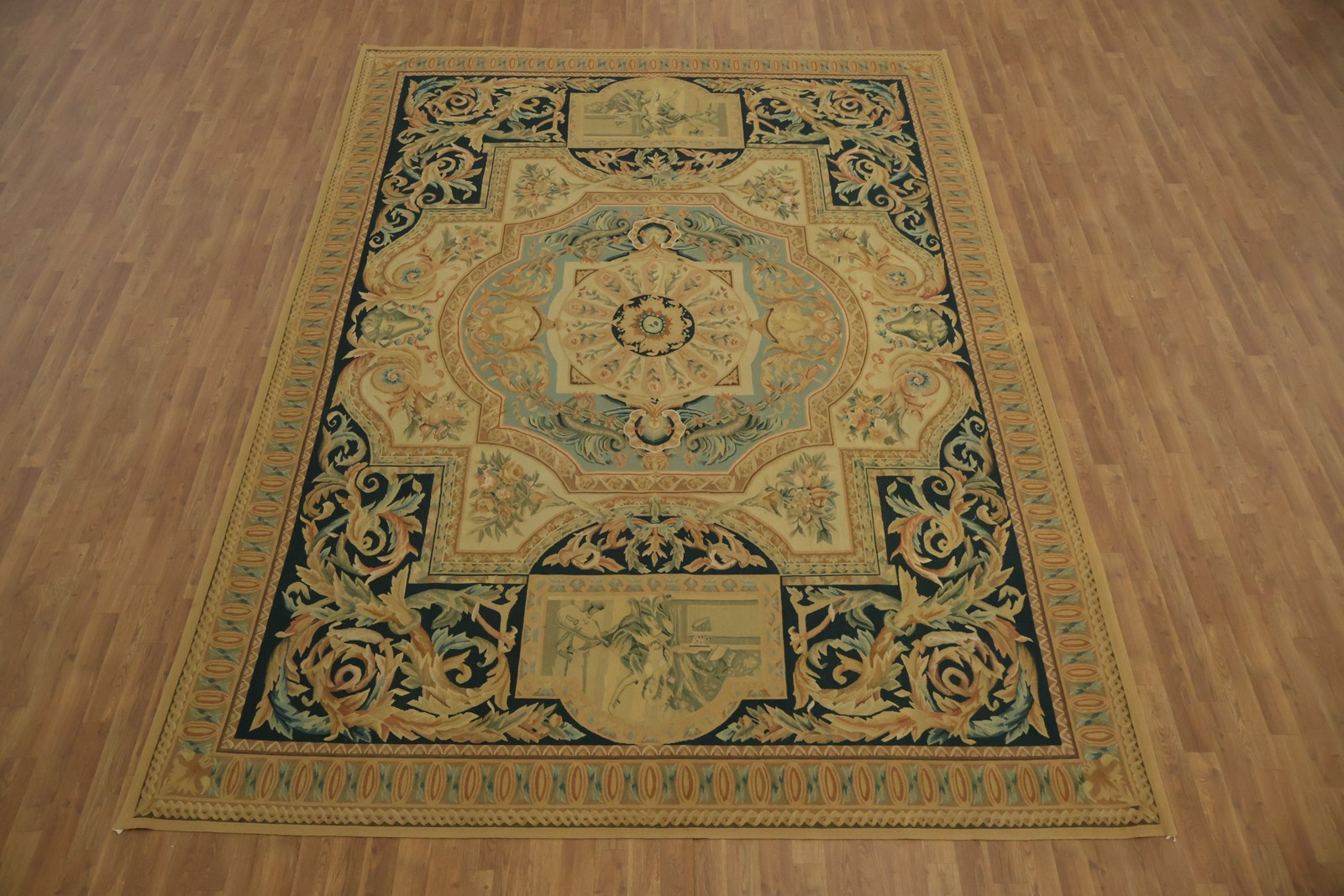 Aubusson Tapestry Chinese Area Rug 9×12 Needle-Point Handmade Room Size Carpet