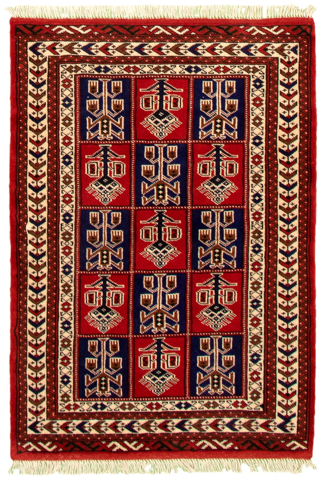 Vintage Hand-Knotted Area Rug 3’3″ x 4’9″ Traditional Oriental Wool Carpet