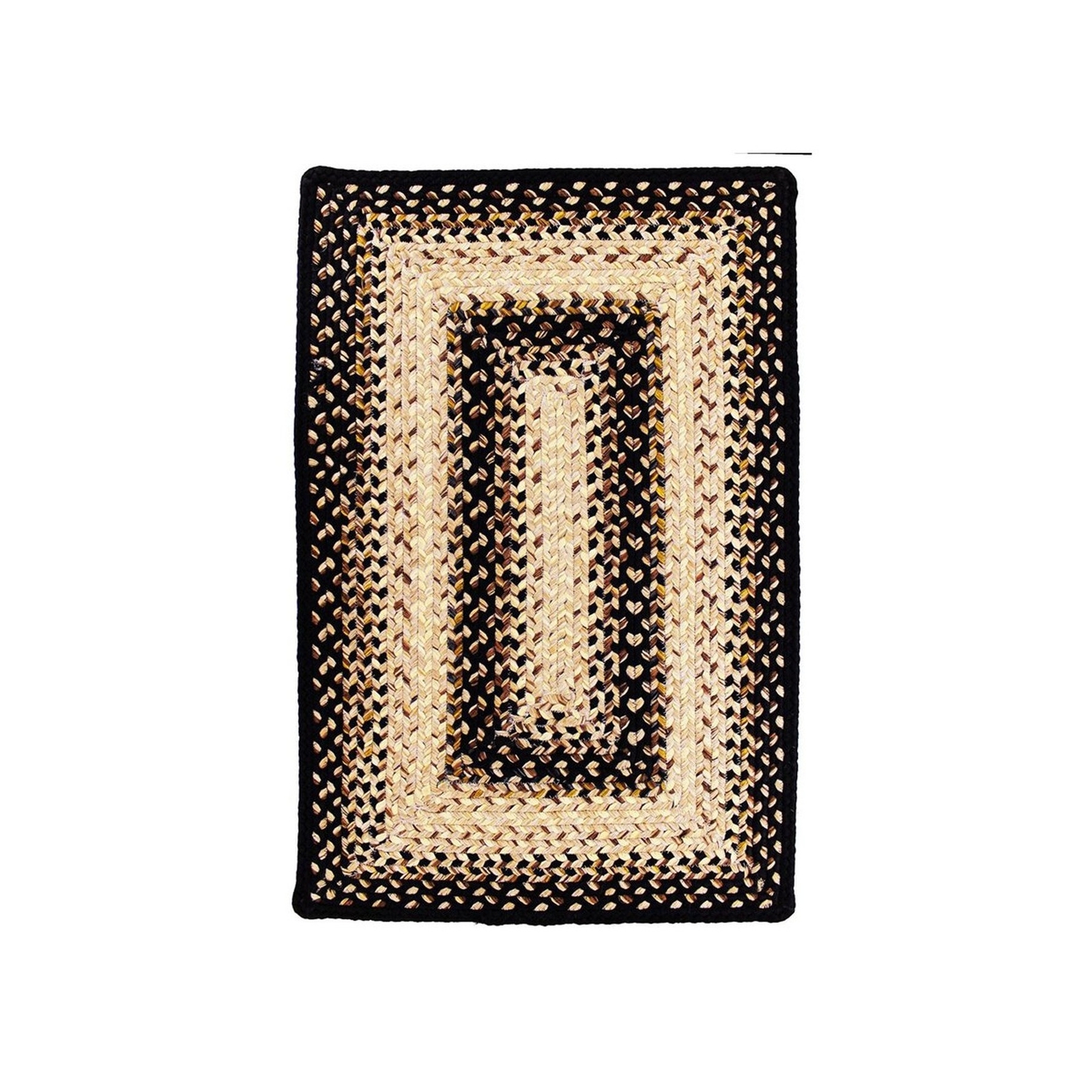Homespice Black Mist Small Area Rugs 4×6′, Braided Brown and Black Rug, Perfe…