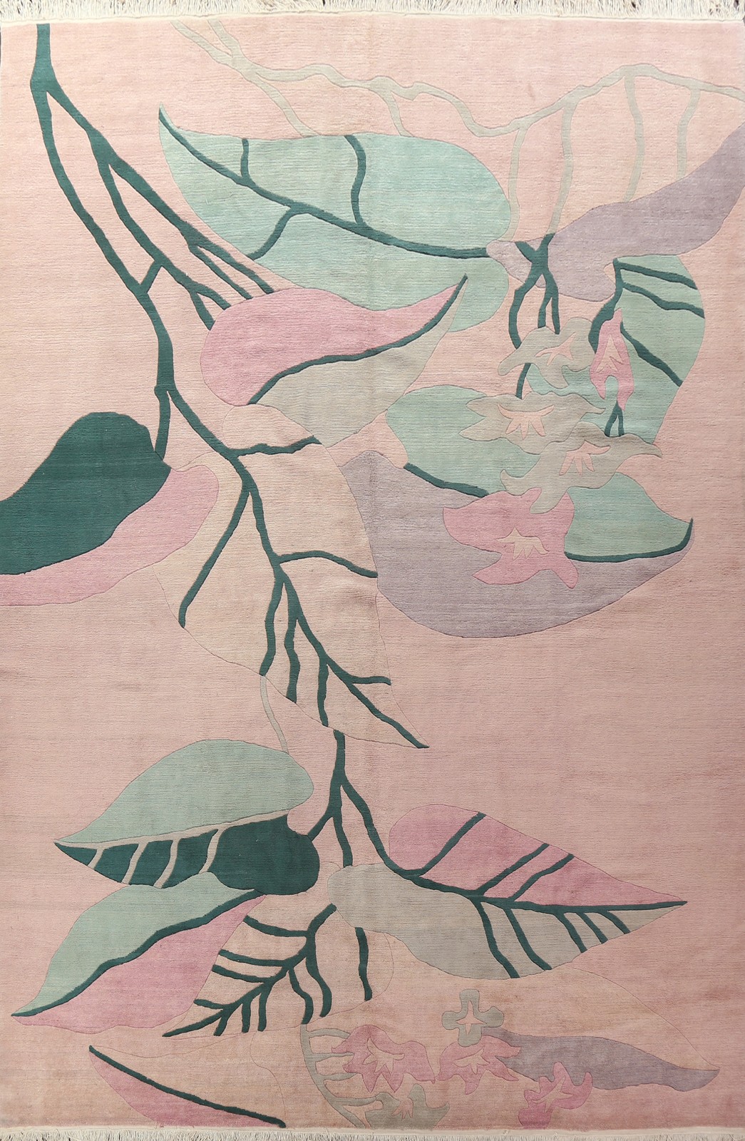 Vegetable Dye Large Nepalese Area Rug 12×15 Ft Hand-Knotted Contemporary Carpet