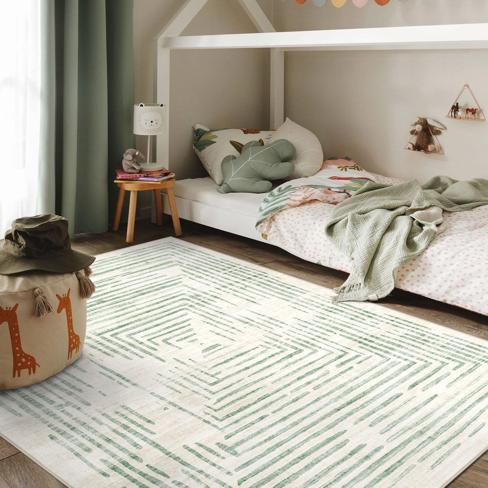 BLISSA 4×6 Washable Area Rug – Soft Modern Throw Rugs for Living Room Non-Slip U