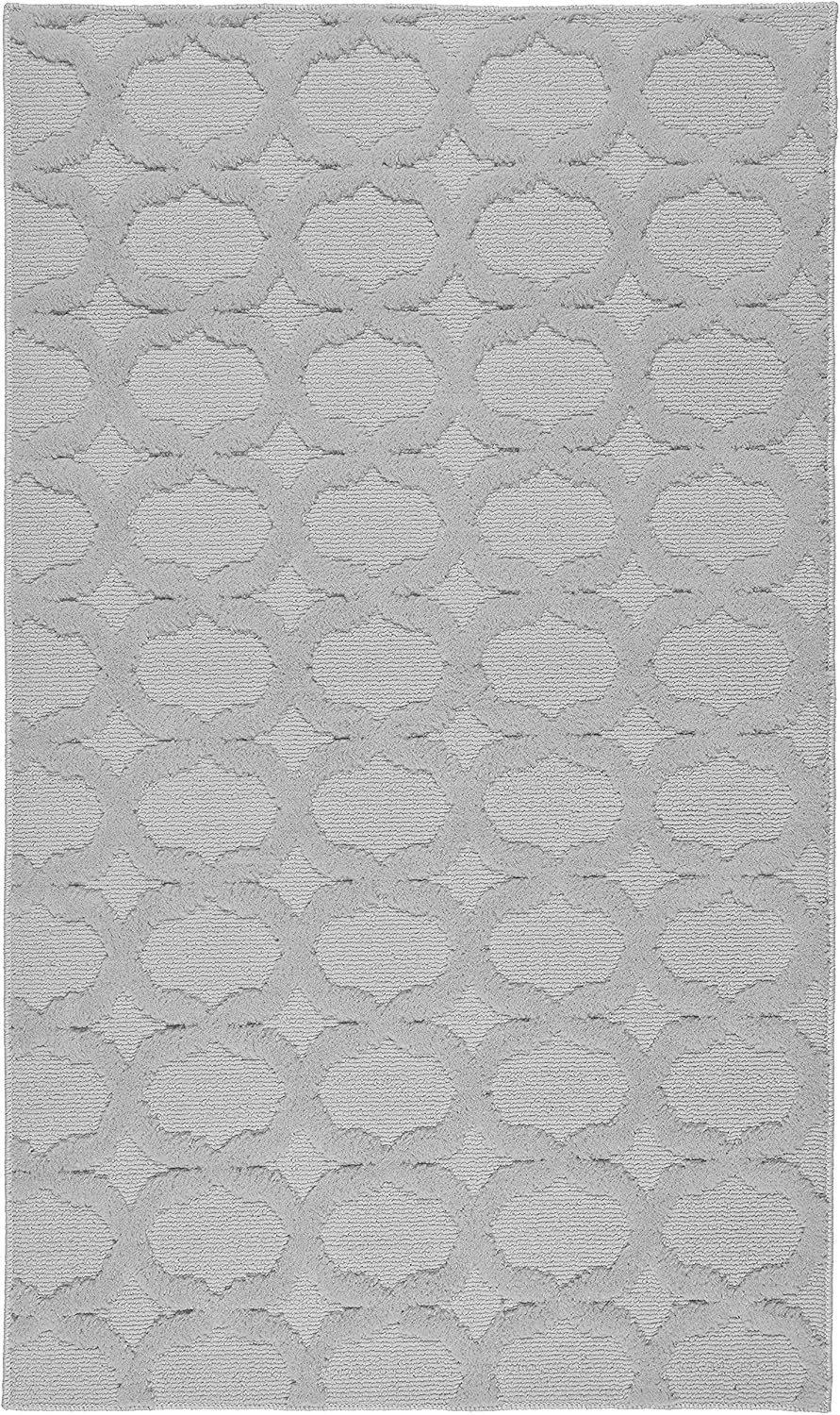Sparta Non Slip Polypropylene 3 Ft. X 5 Ft. Silver Gray Area Rug- Ideal for Livi