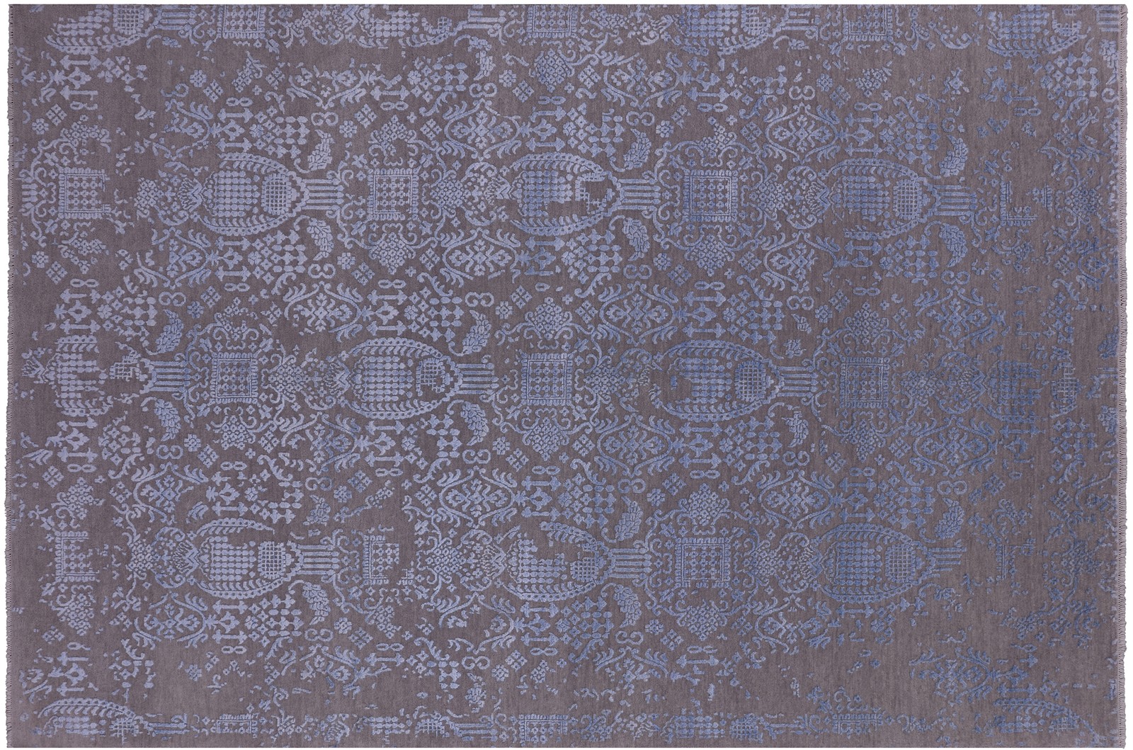 6′ 1″ X 9′ 1″ Hand Knotted Wool & Silk Contemporary Rug – Q6734