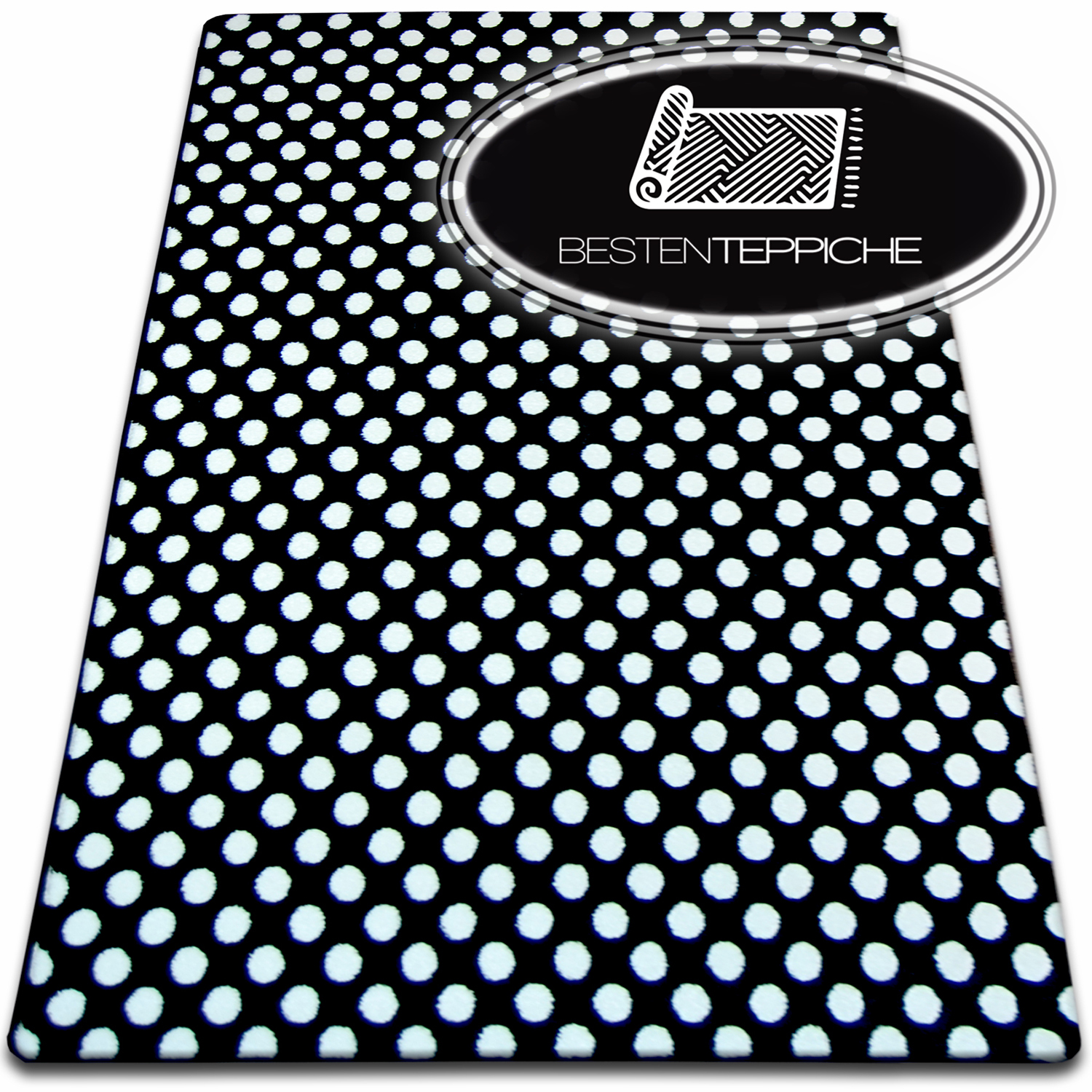 6 Sizes Modern Soft Carpet Sketch F764 Black-White Dots Circle Ring Fashionable