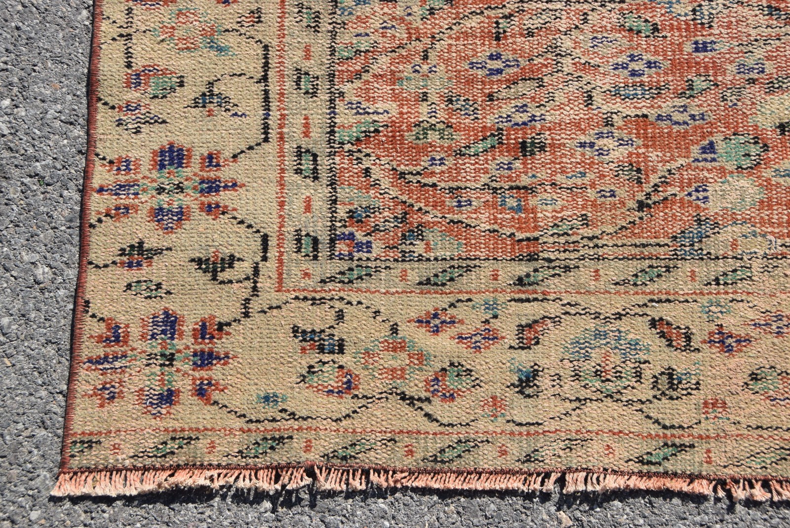 5,8×8,7 ft Rug, Turkish Vintage Rug, Red Animal Print Rug