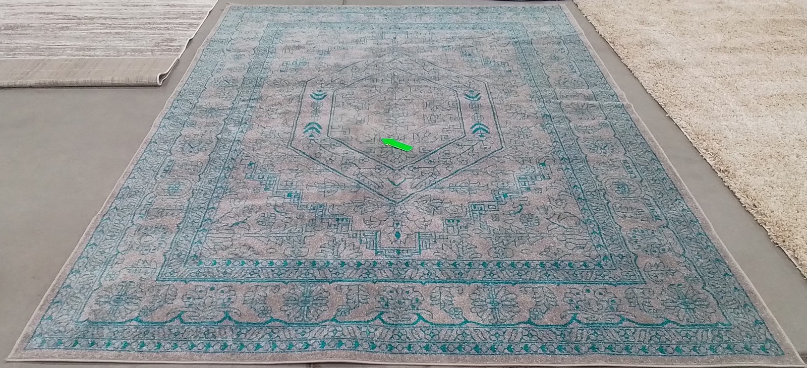 LIGHT GREY / TEAL 8′-0″ x 10′-0″ Flaw in Rug, Reduced Price 1172803158 ADR108L-8