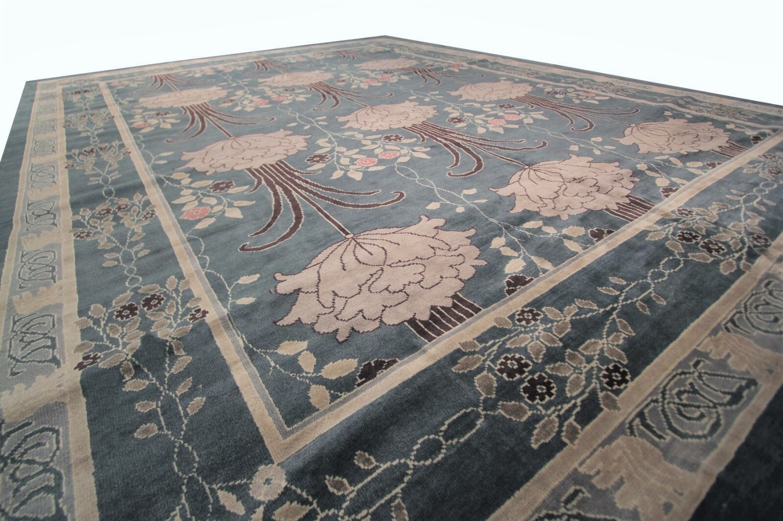 12X15 Vintage Arts & Crafts Rug Rare Art Nouveau William Morris Art Deco Rug