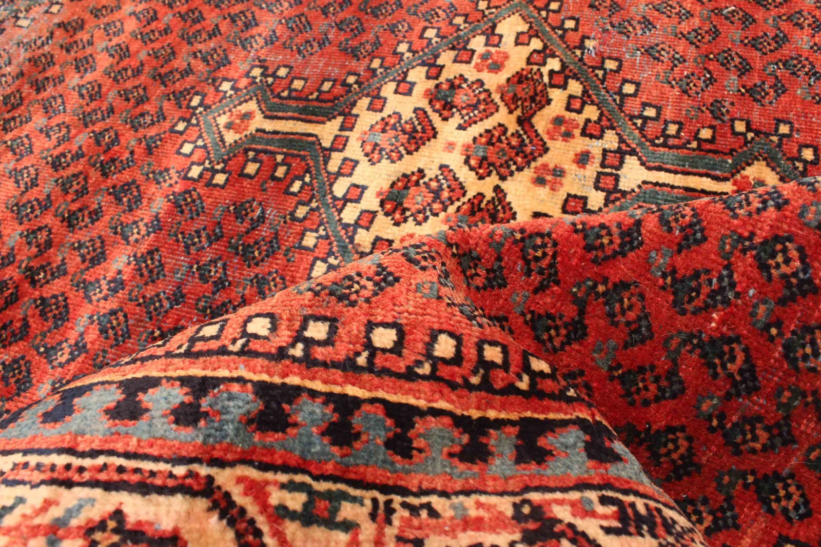 Vintage Traditional Hand-Knotted Area Rug 3’7″ x 4’10” Oriental Wool Carpet