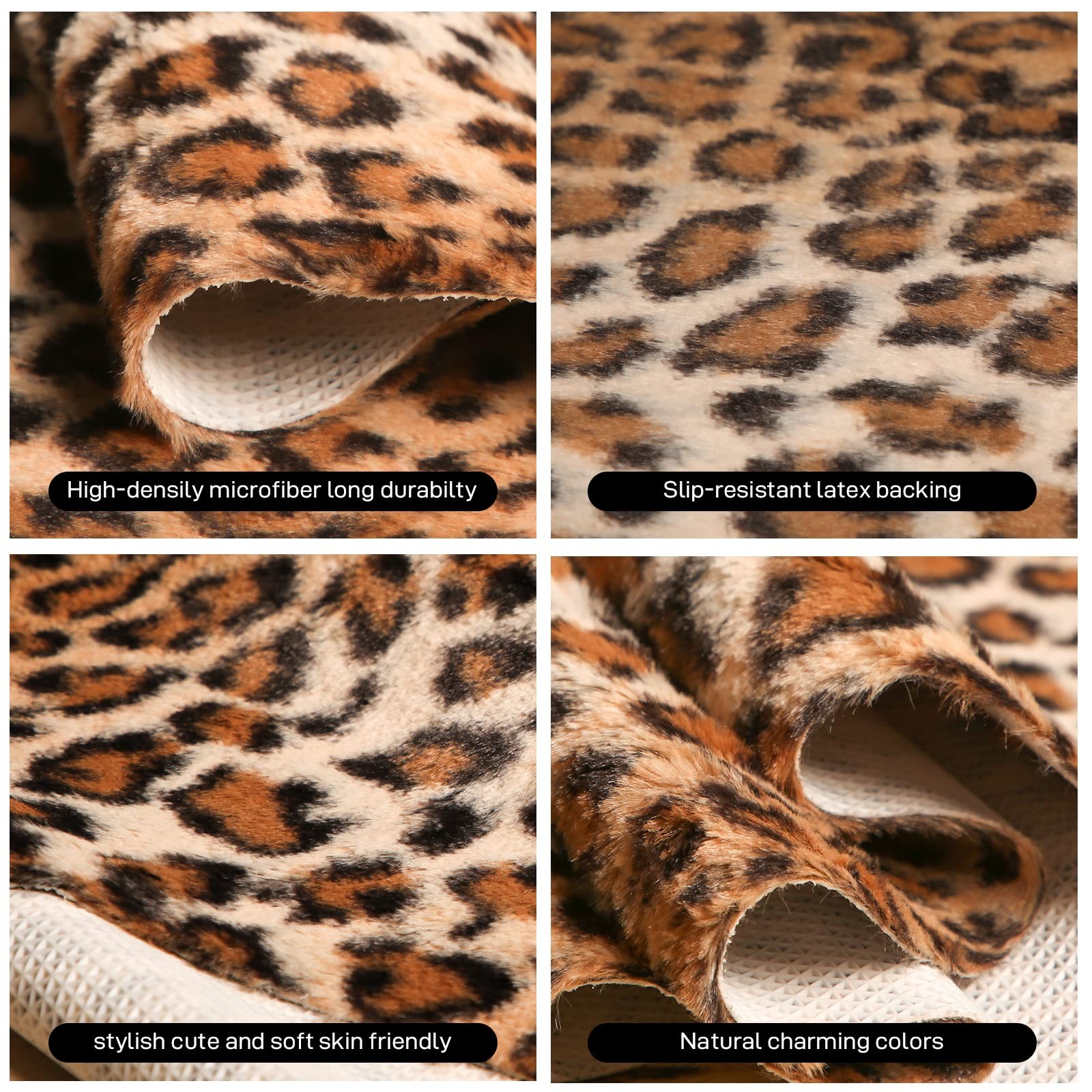 Leopard Rug Cheetah Print Rugs Western Decor for Living Room Bedroom Faux Ani…