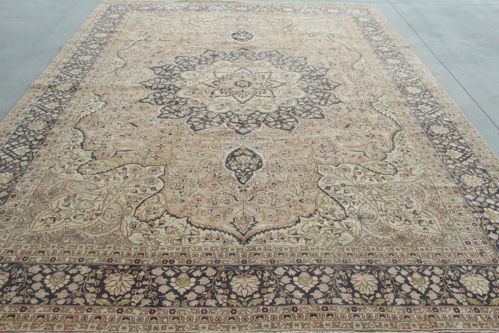 Turkish Vintage Oversize Rug 8,6×11,5 ft (263×352 cm), Brown Patchwork Rug