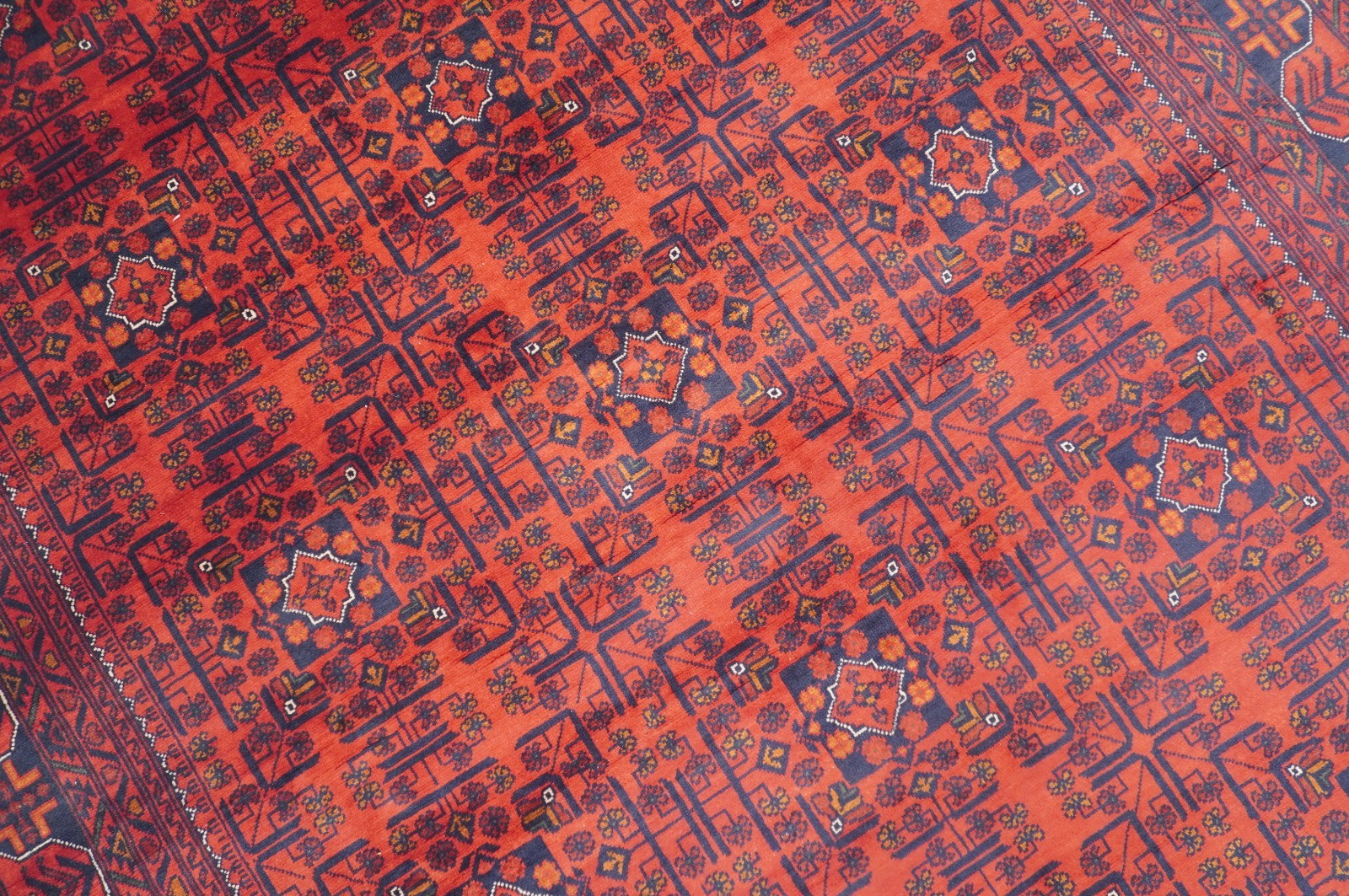6’4″x9’8″ Red Khal Mohammadi Afghan Hand Knotted Wool Area Rug