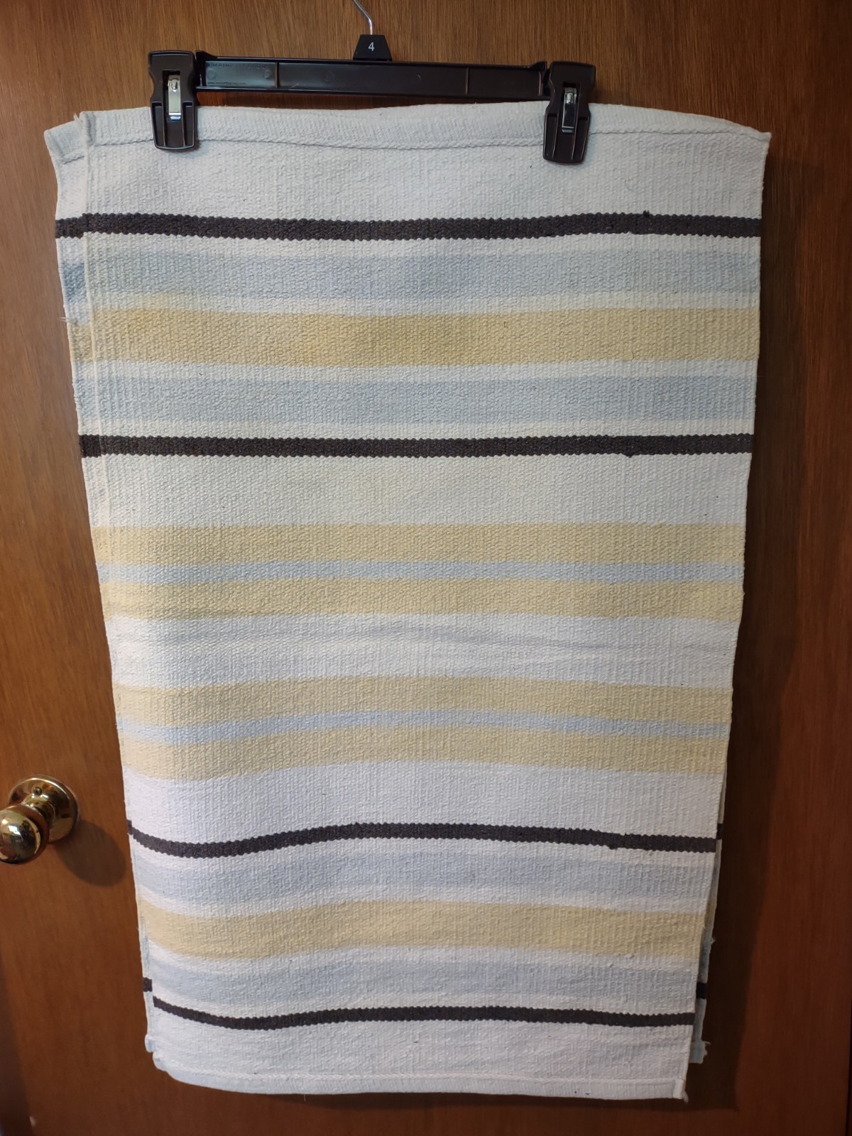 Lot of 2 Stripe 100% Cotton Rug Multicolor Reversible 18″ x 30″ Pastel Colors