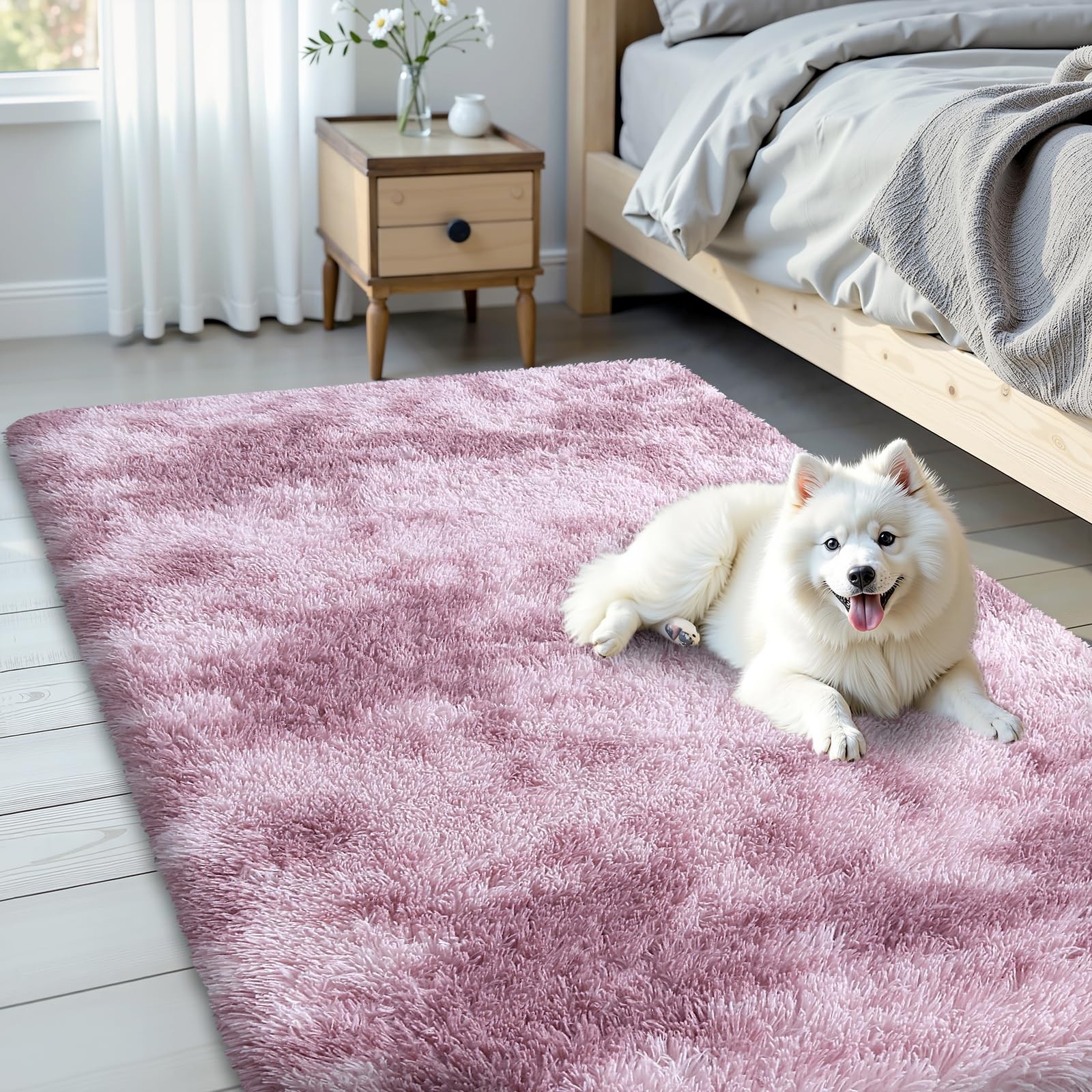 Area Rugs for Living Room Bedroom, Machine Washable 3×5 Feet Soft Fluffy Shag…